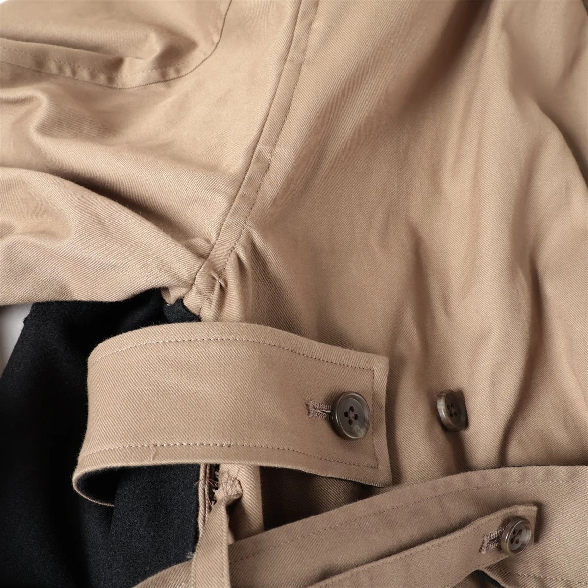 シュタイン コットン トレンチコート S メンズ ベージュ×ブラック ST