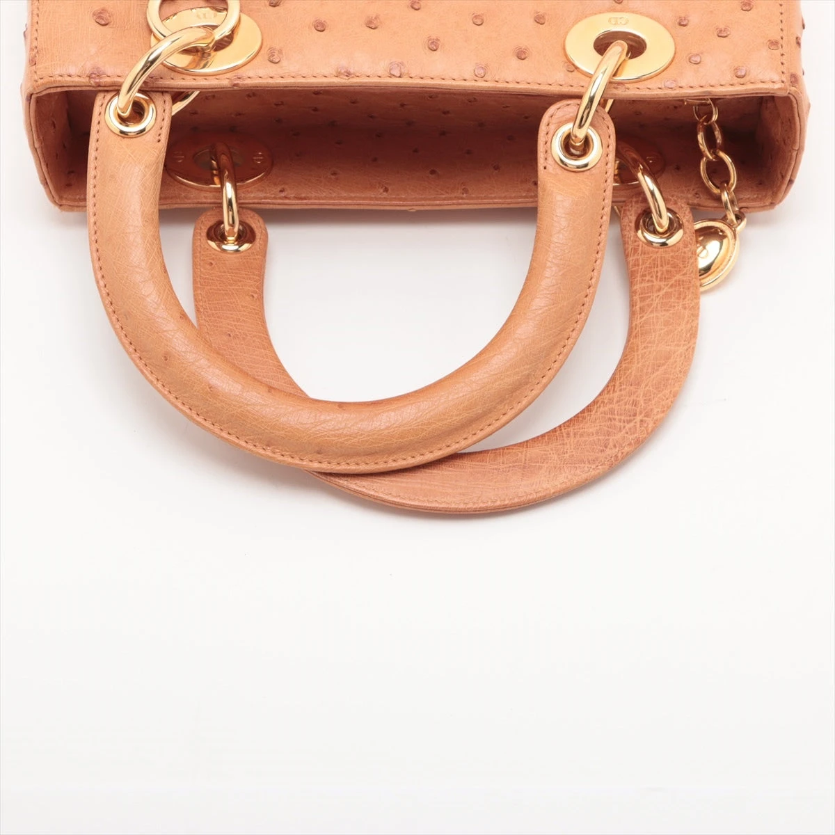 新品同様 クリスチャンディオール レディディオール オーストリッチ ハンドバッグ Christian Dior - 新品同様 クリスチャンディオール レディ