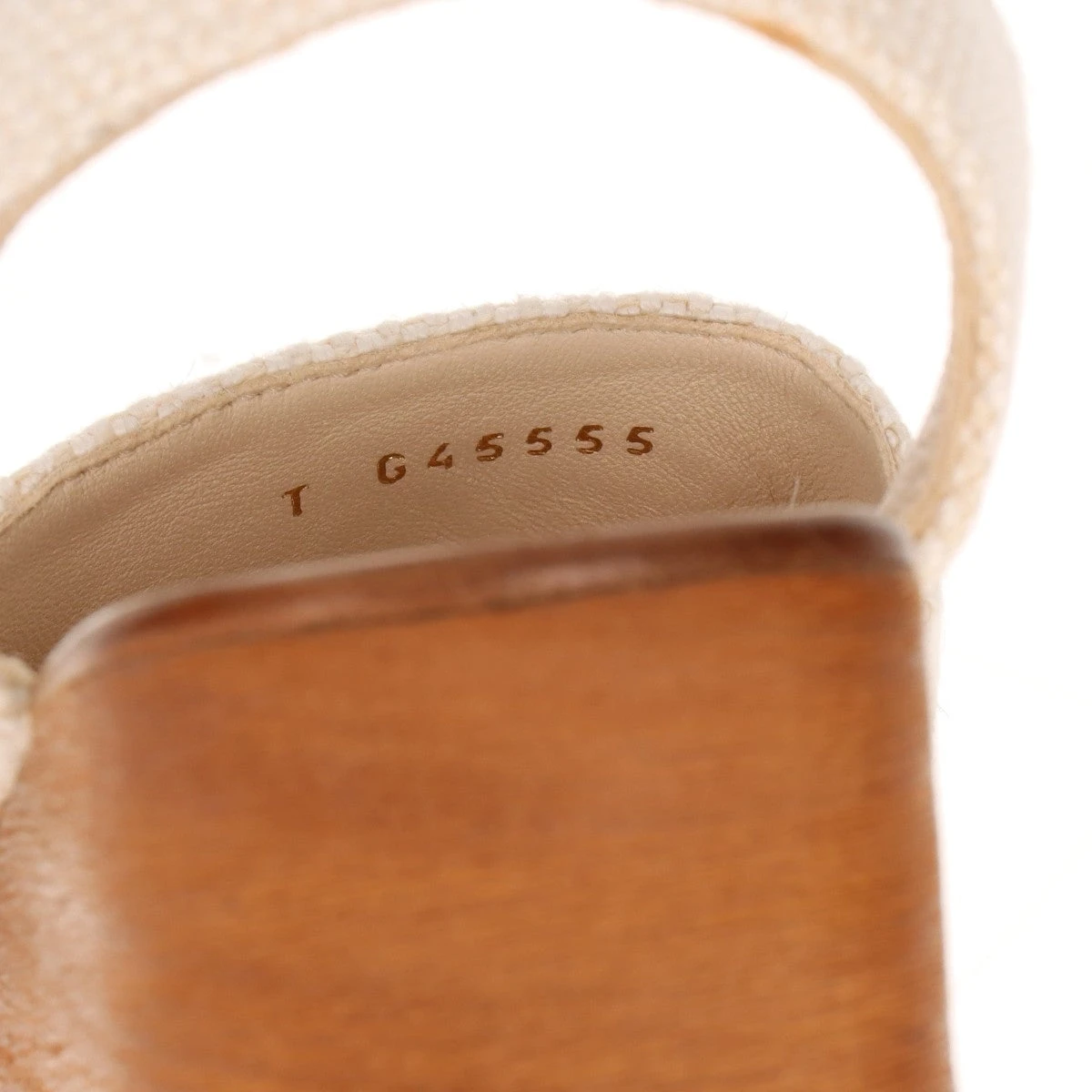 シャネル ココマーク 24P キャンバス×レザー ウェッジソールサンダル