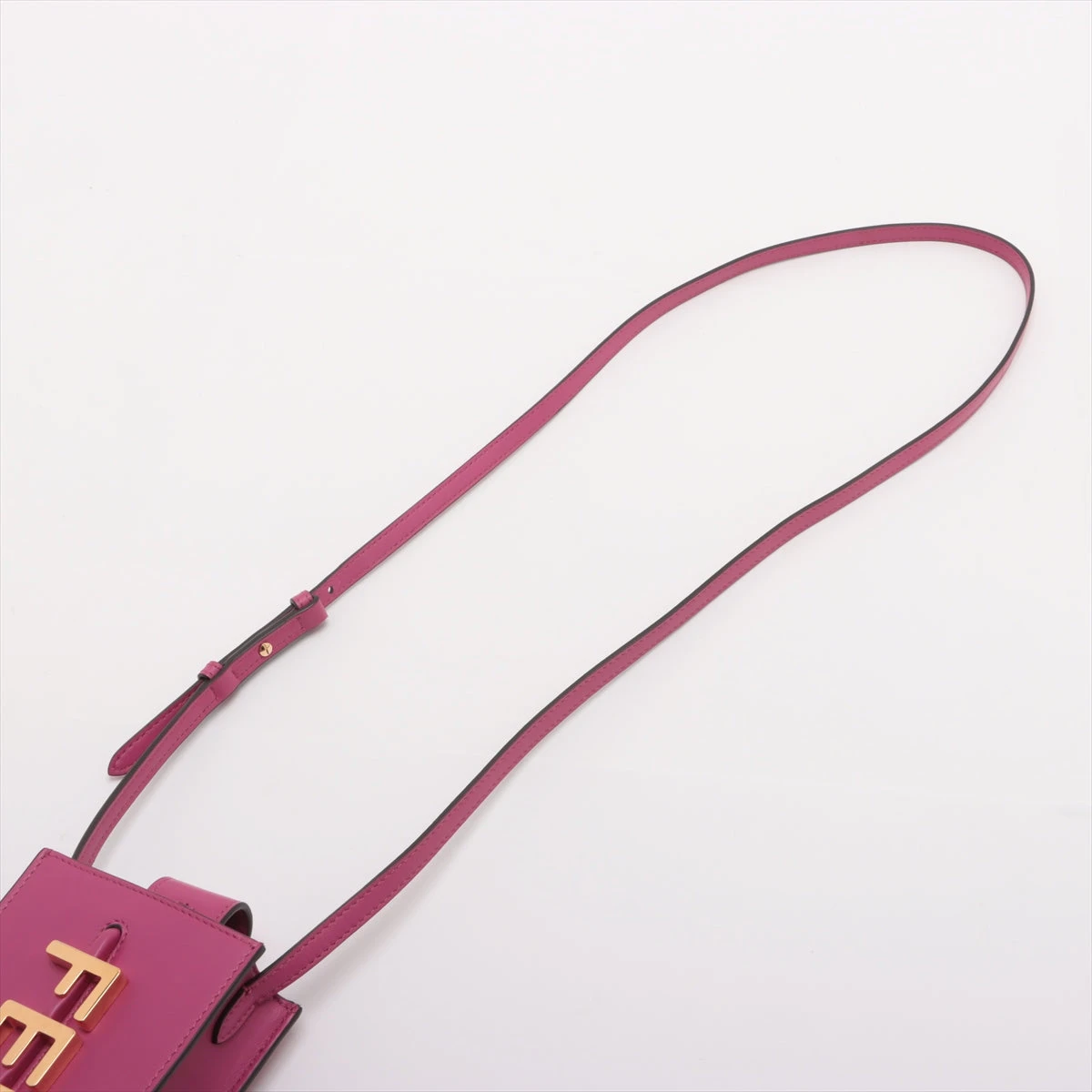 フェンディ フォンホルダー レザー ショルダーバッグ ピンク