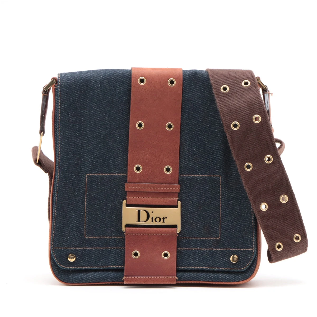 Dior☆サンダル ロゴ デニム レザー ベルクロストラップ お洒落 クリスチャンディオール ストリートシック デニム×レザー