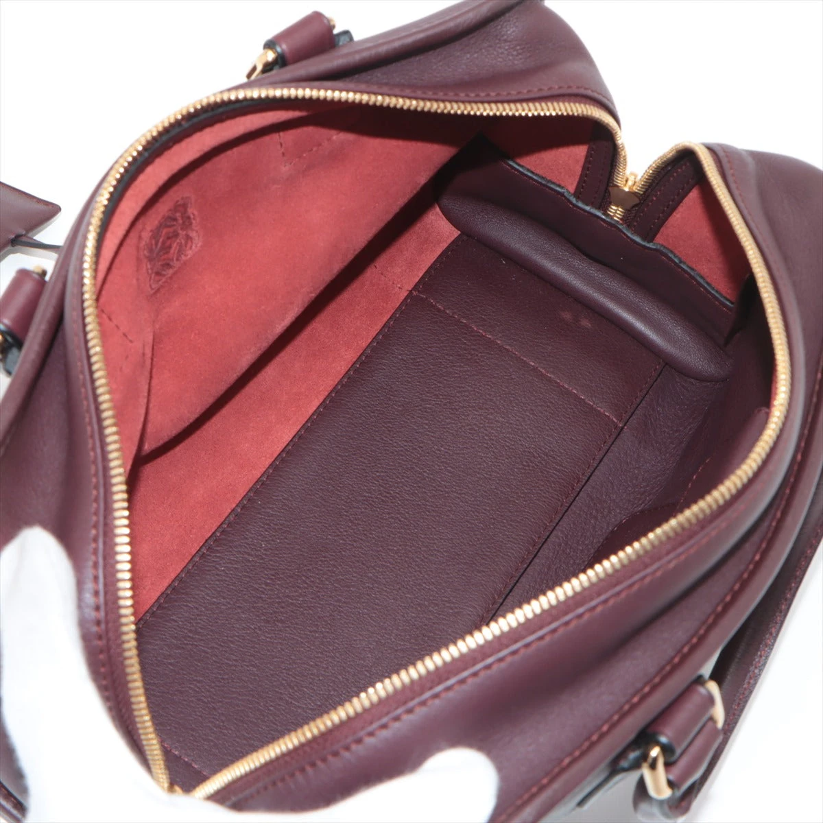 K374 未使用☆ロエベ アマソナ ハンドバッグ トートバッグ レザー ボルドー ロエベ アマソナ28 レザー ハンドバッグ ボルドー A3141344｜中古