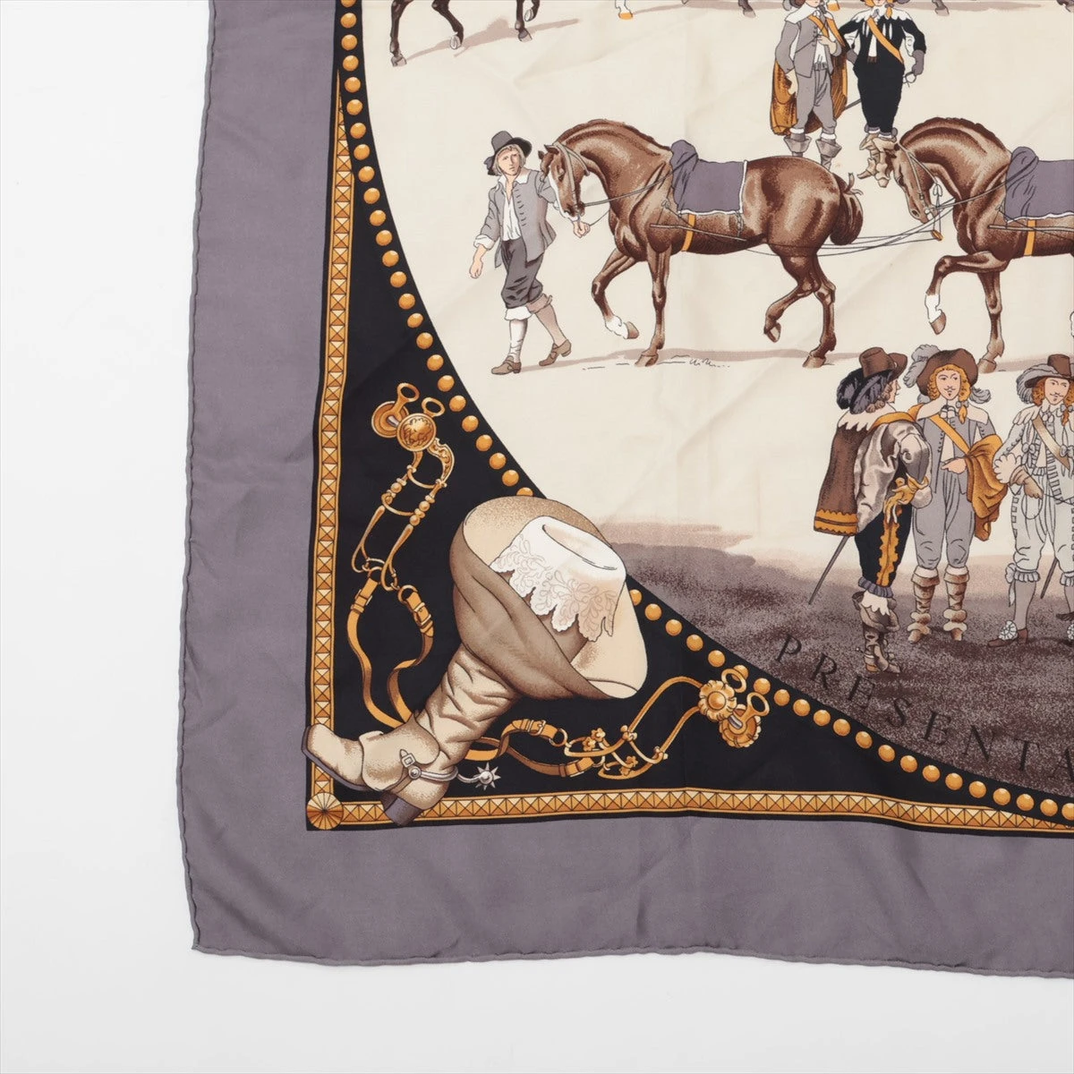 エルメス カレ 90 PRESENTATION DE CHEVAUX 馬の