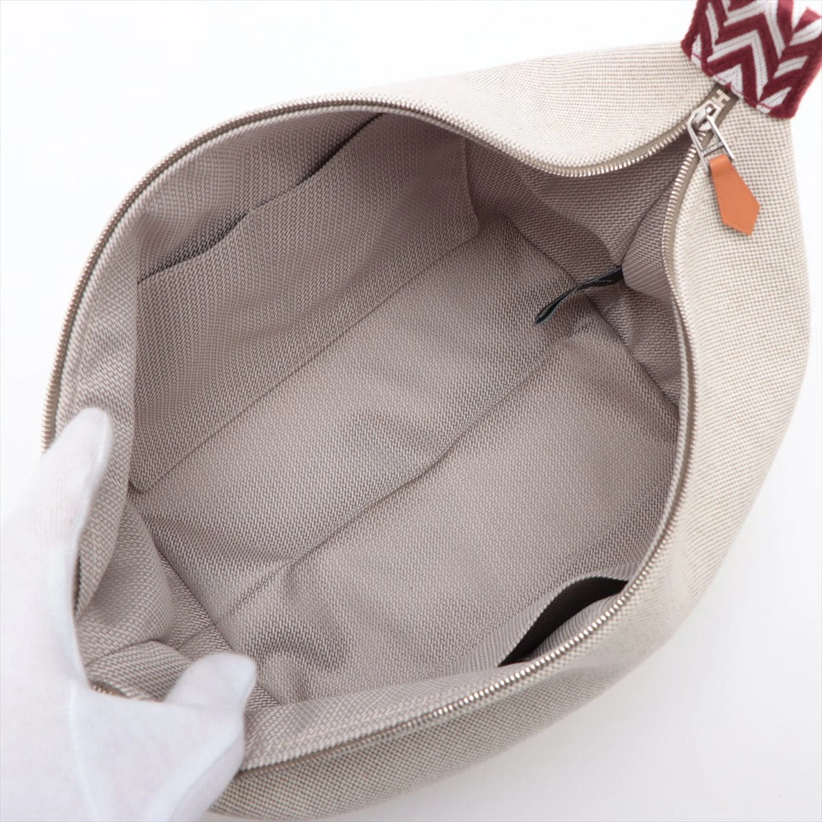 エルメス ブリッド ア ブラック GM キャンバス ブラウン シルバー金具