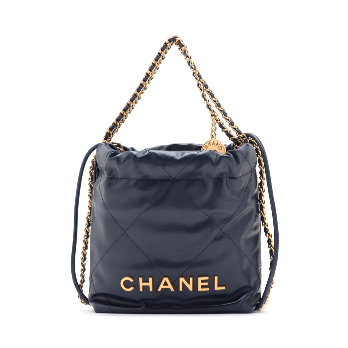 シャネル CHANEL22 ミニ ネイビー/S金具 楽天市場】シャネル シャネル22 チェーンショルダー ミニ