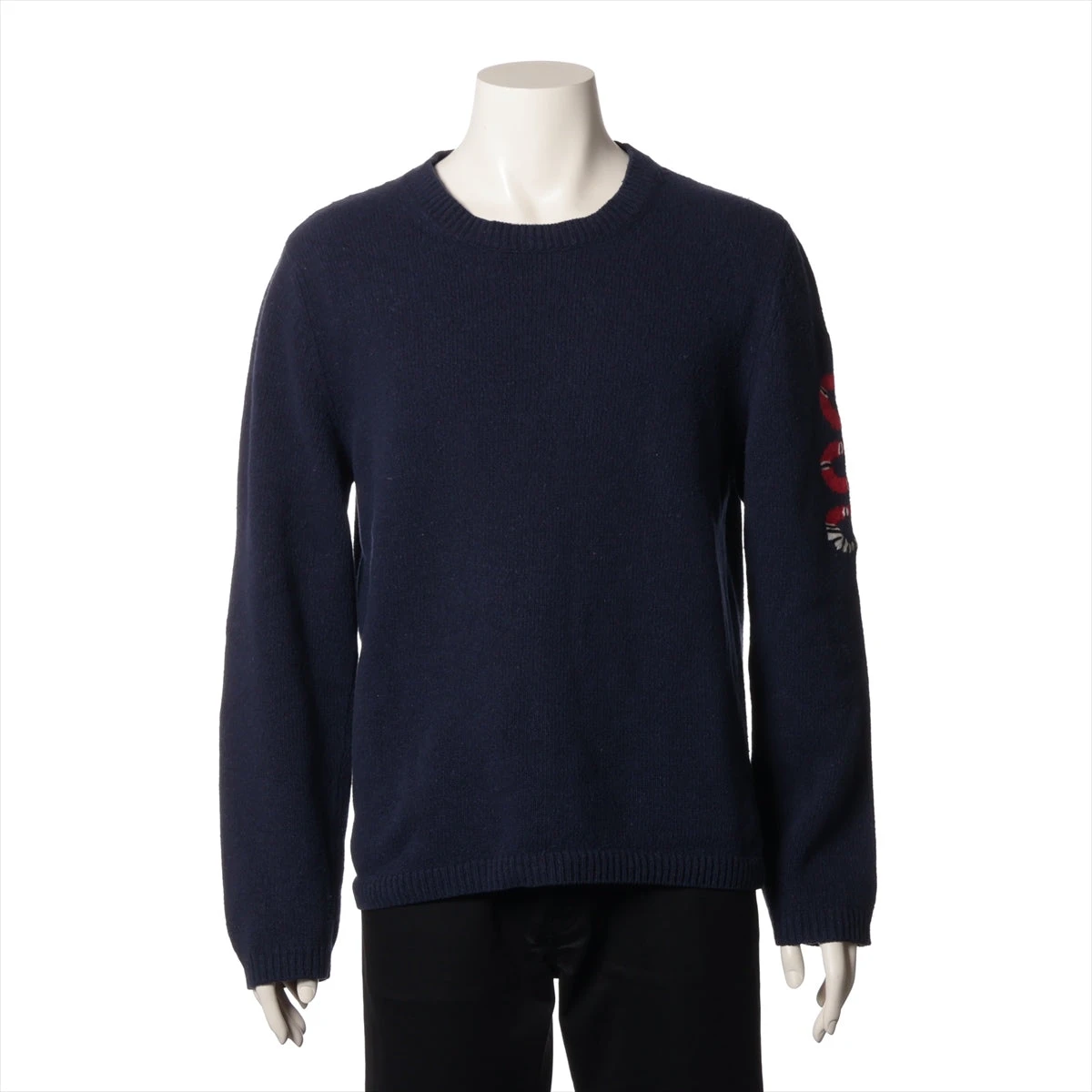 未使用級　グッチ　ニット　現行　GG柄　ネイビー　Mサイズ　長袖　ウール グッチ ウール ニット L メンズ ネイビー 522645 毛羽立ち A3141889