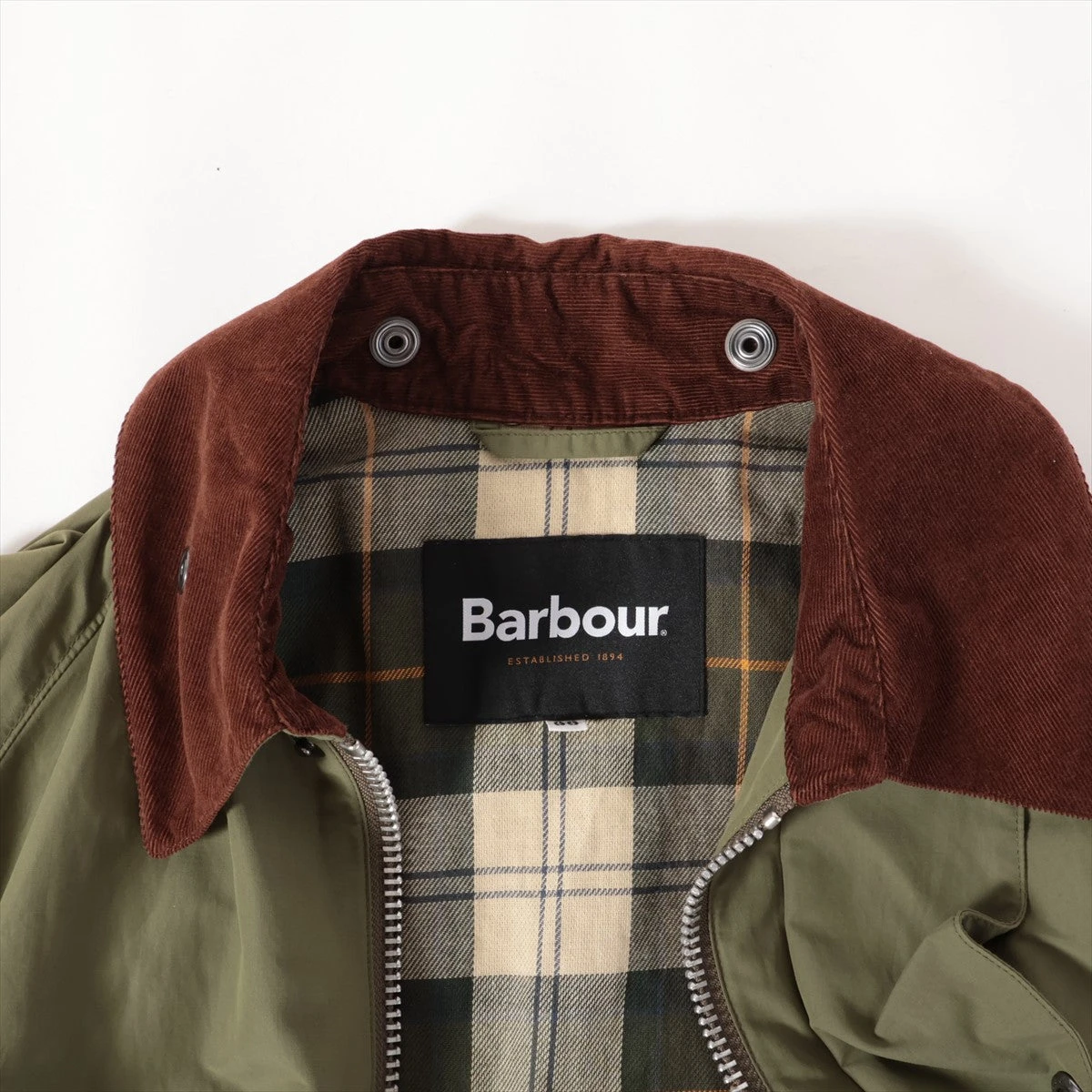 Barbour◆ジャケット/38/コットン/カーキ/無地/1302107/ビデイルオイルドジャケット/ダブルジップ バブアー 23AW コットン×ポリエステル ジャケット 38 メンズ カーキ