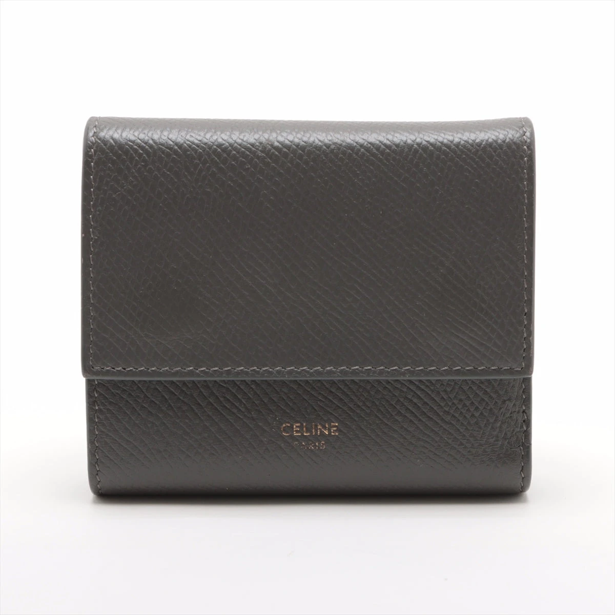 セリーヌ スモールトリフォールドウォレット 三つ折り財布 レザー グレー CELINE・財布・小物・スモール トリフォールドウォレット 三