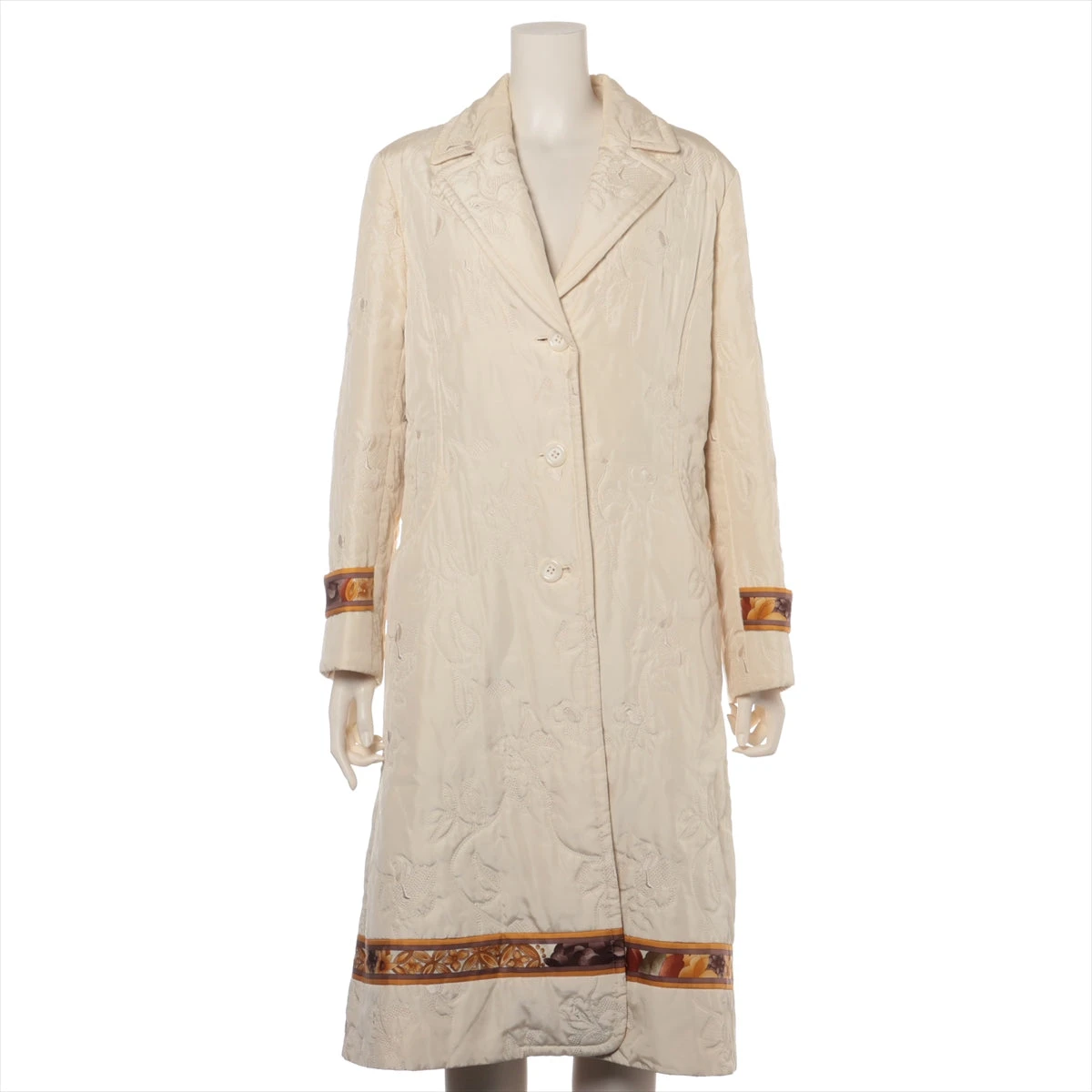 LEONARD レオナール☆シルクトレンチコート 11AR 総柄 ベルト付き