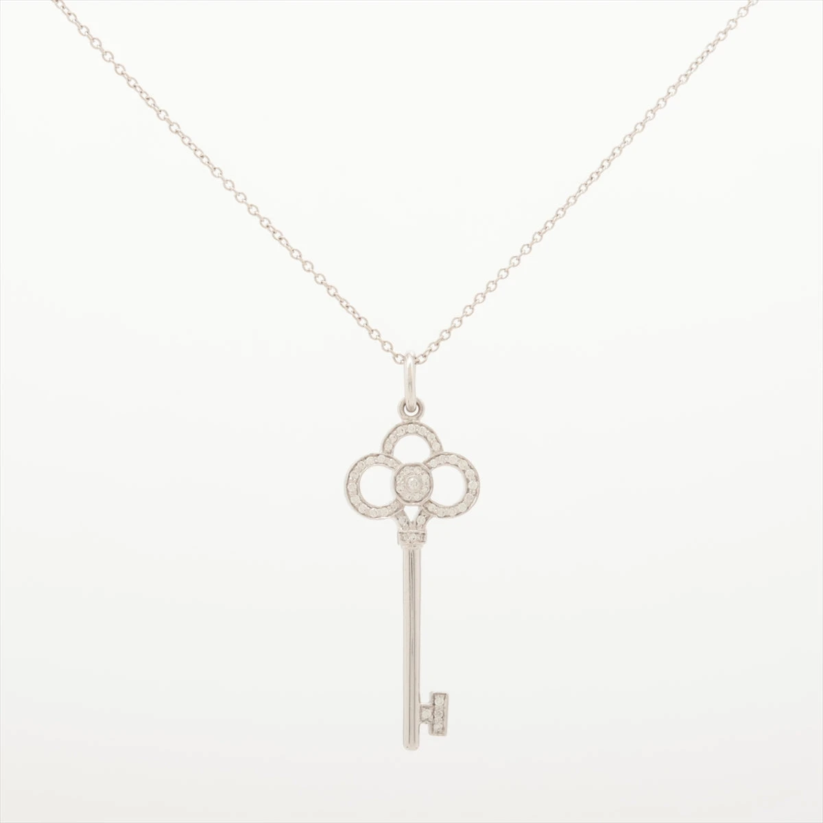 ティファニー クラウンキー ダイヤ ダイヤ ネックレス 750(WG) 4.3g  