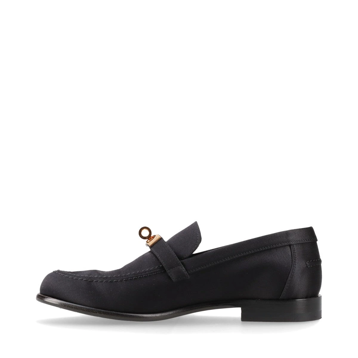 HERMES エルメス パンプス サテン レザー メタル・トゥ 黒 40 HERMES エルメス パンプス サテン レザー メタル・トゥ 黒 40