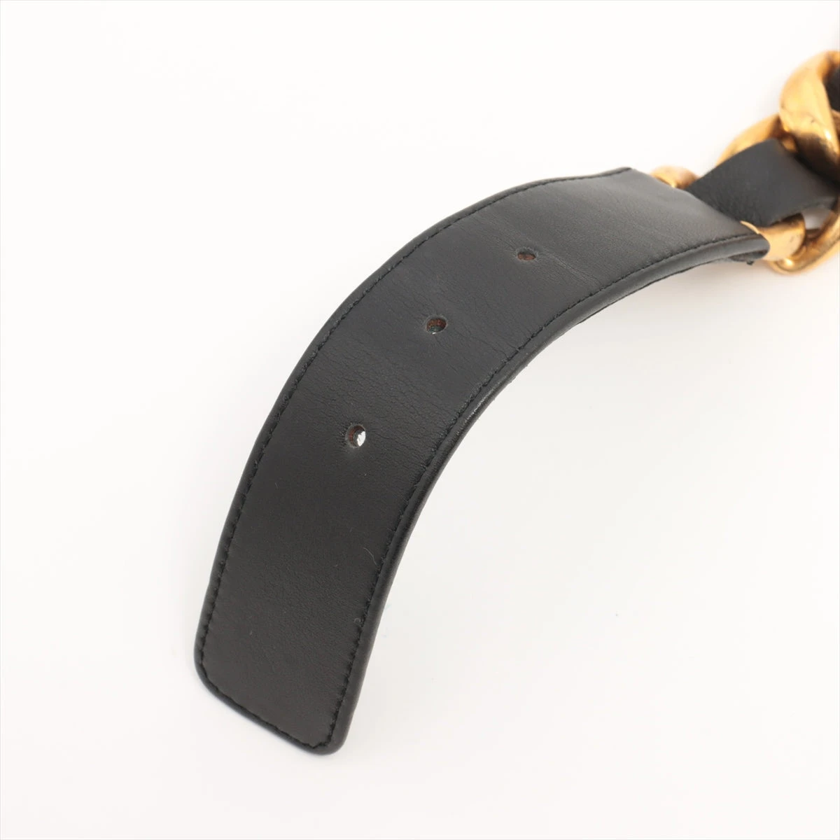 CHANEL 黒と金のベルト CHANEL Paris Fall 1994 Gold Plated CC 3 Strand Black Leather