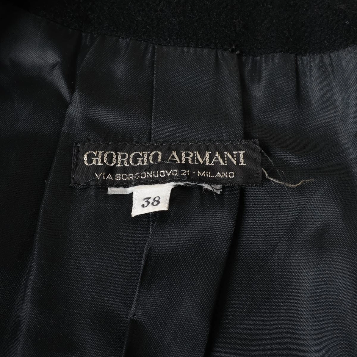 最高級 GIORGIO ARMANI 黒タグ ベロア ロングコート クロコ柄 ジョルジオアルマーニ 素材不明 ロングコート 38 レディース