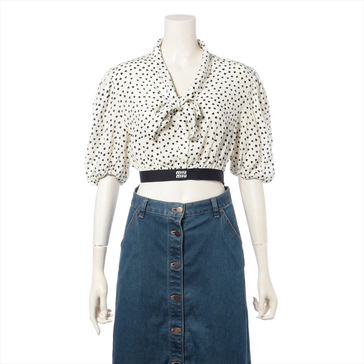 MIUMIU ☆23SS☆ ハートクロップド ブラウス 36 / 未使用 MIUMIU ☆23SS☆ ハートクロップド ブラウス 36 / 未使用
