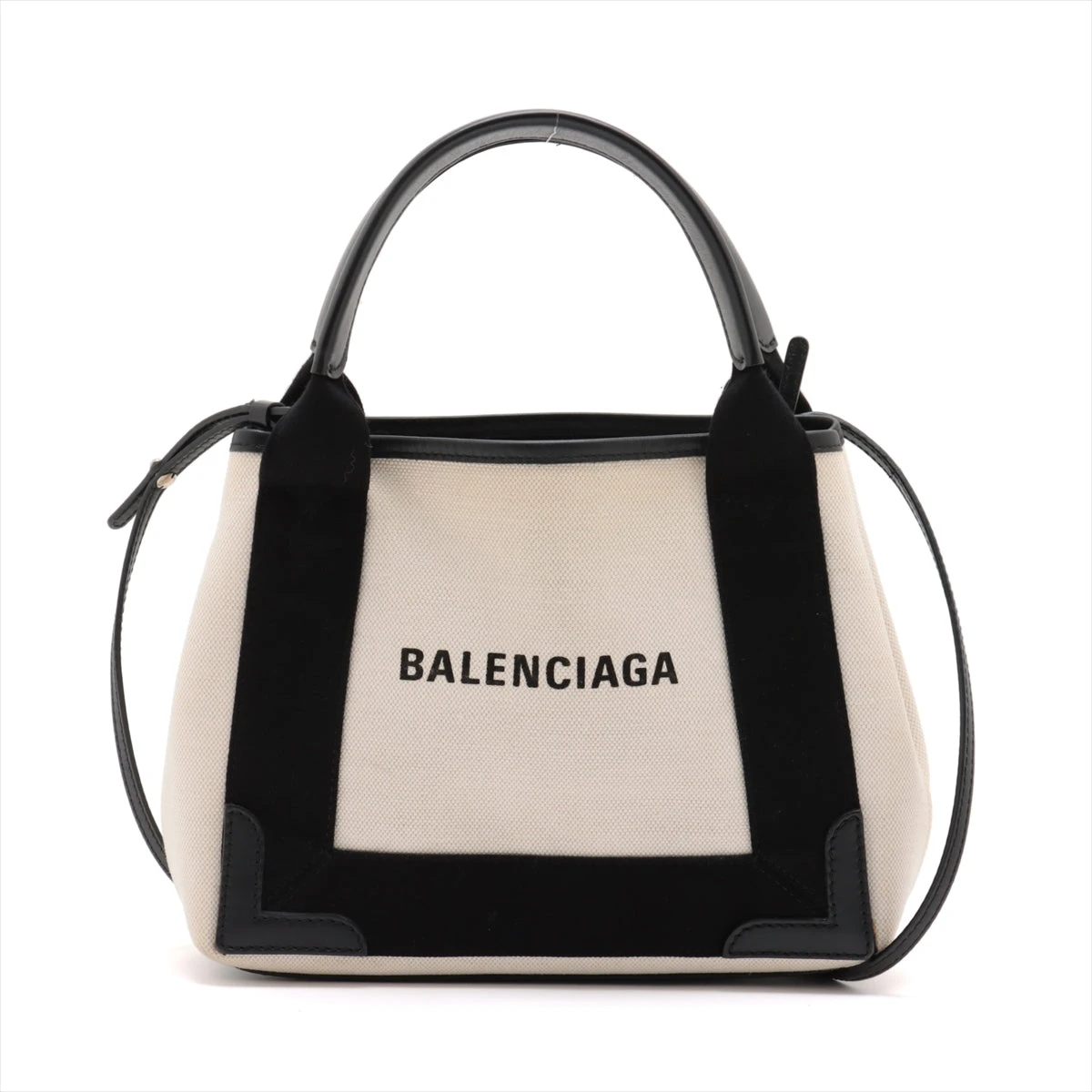 極美品 バレンシアガ ネイビーカバス 2wayハンドバッグショルダーバッグ 黒. バレンシアガ(BALENCIAGA)バレンシアガ ネイビー カバス XS AJ