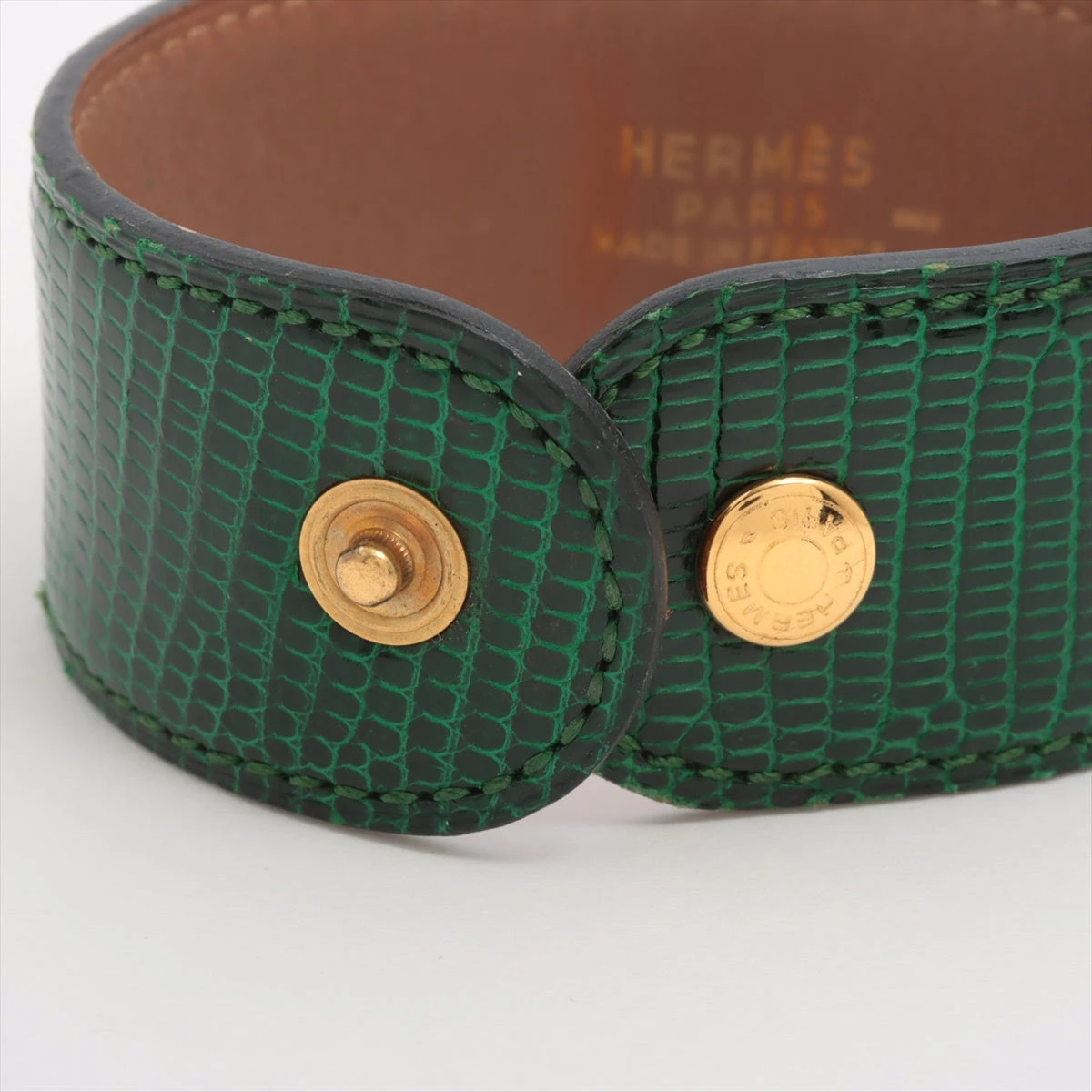 美品 エルメス セリエ リザード レザー バングル ブレスレット