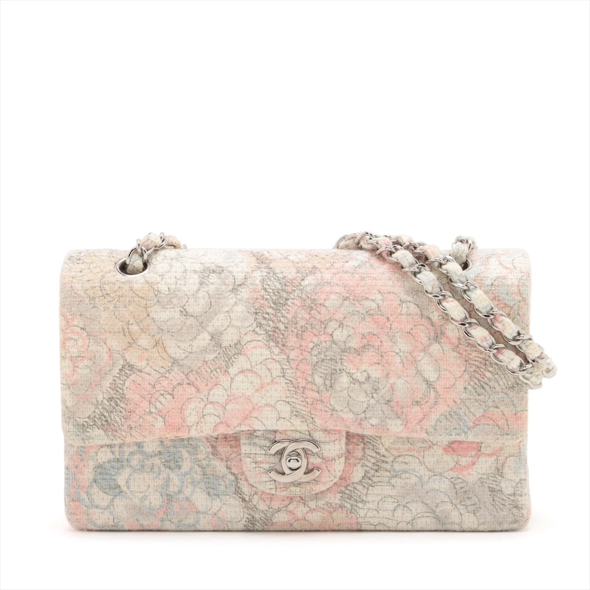 CHANEL マトラッセ ツイード ピンクダブルフラップダブル