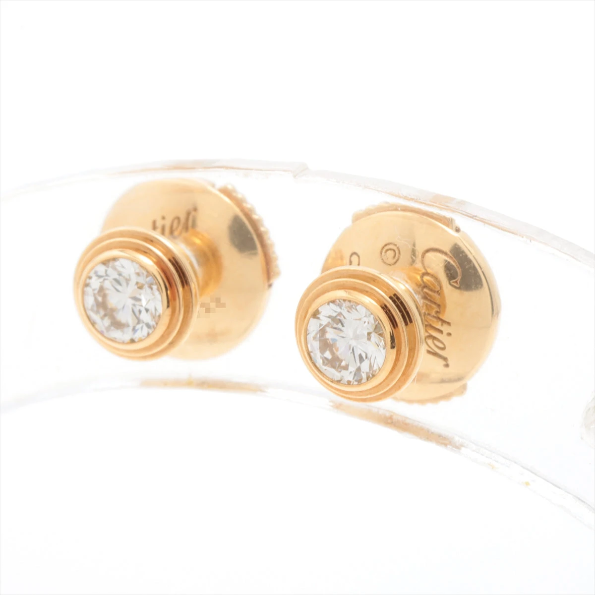 カルティエ ダムール MM ダイヤ ピアス 750(YG)×18K(YG) 2.0g