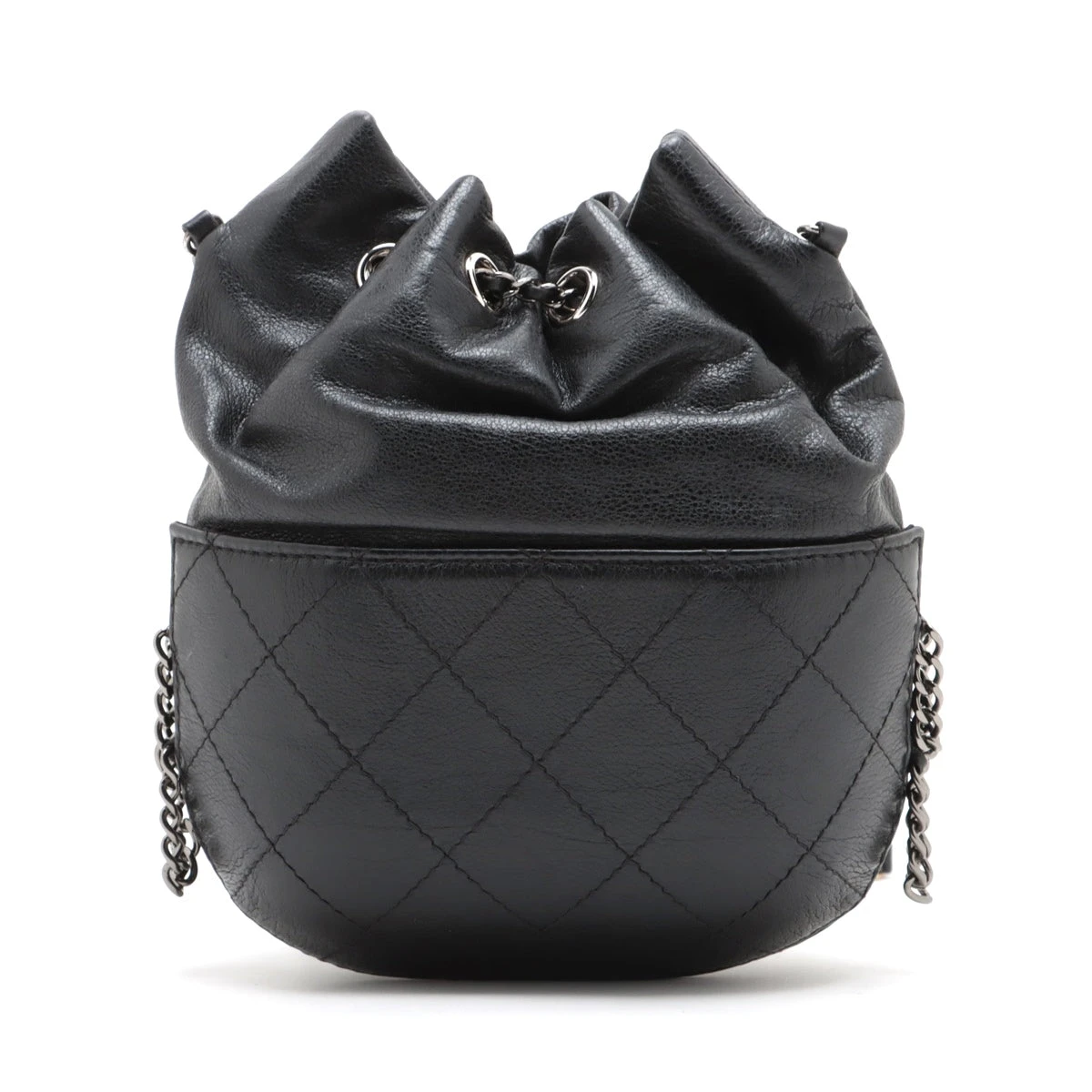 シャネル マトラッセ レザー チェーンショルダーバッグ ブラック