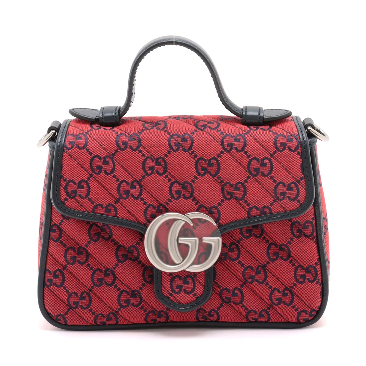 グッチ GGマーモント レザー 2wayバッグ グッチ GGマーモント キャンバス×レザー 2WAYハンドバッグ