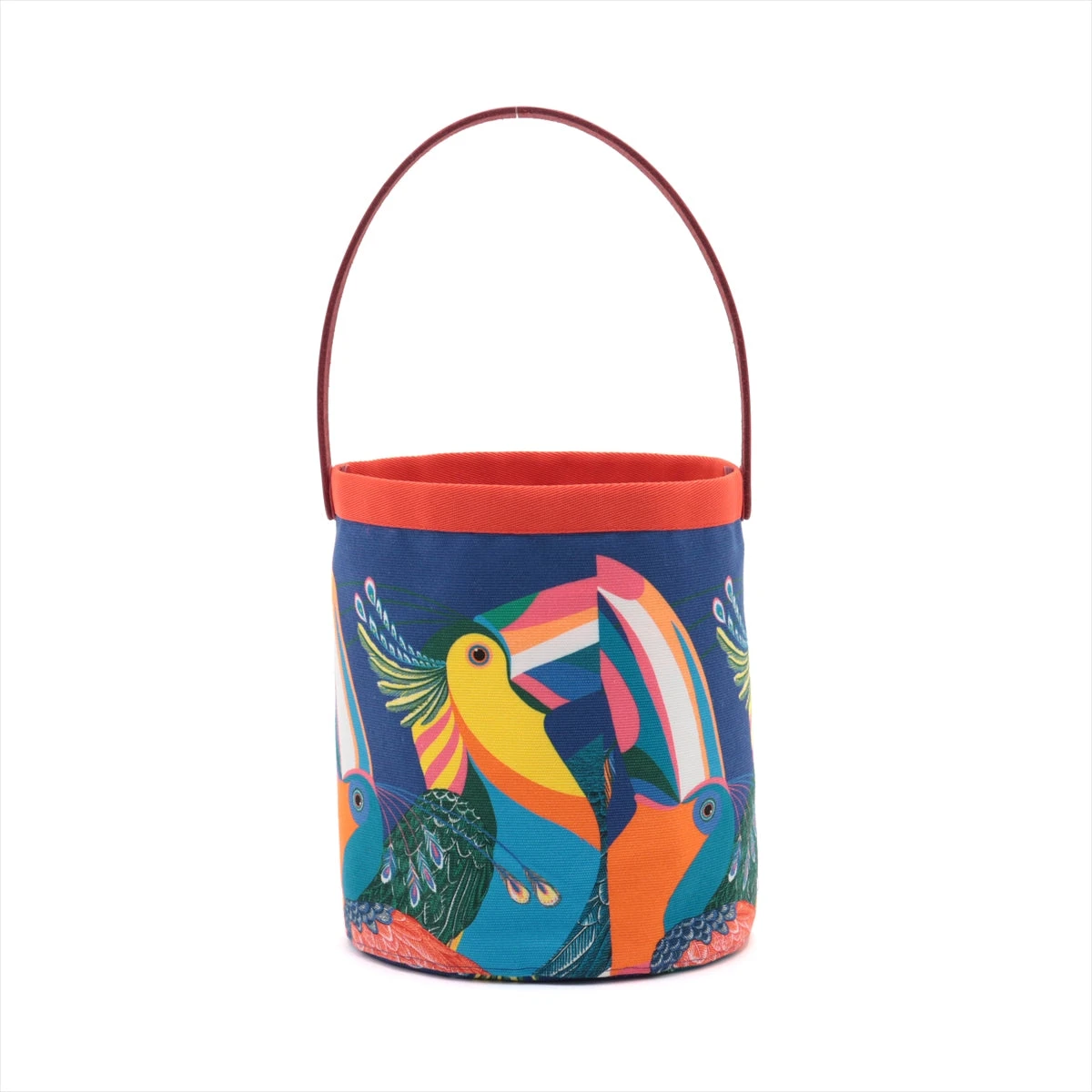 エルメス プティアッシュ ソー スモール キャンバス ブルー×レッド