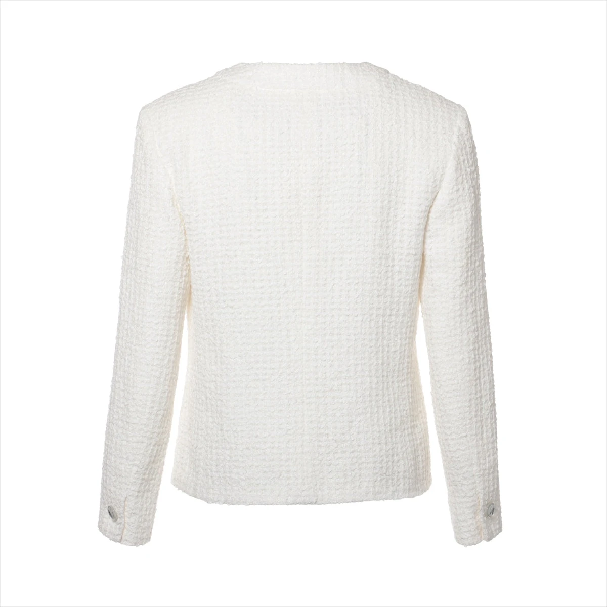 CHANEL シャネル ノーカラー 23C ツイードジャケット エクリュ/34