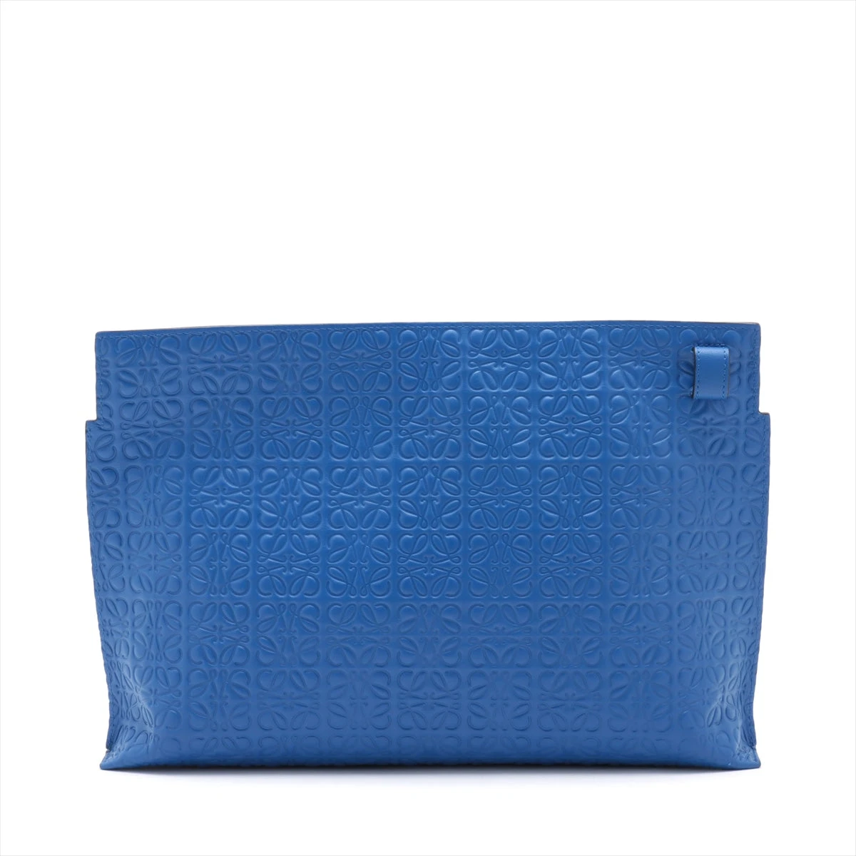 ロエベ リピートアナグラム レザー クラッチバッグ ブルー A3128630