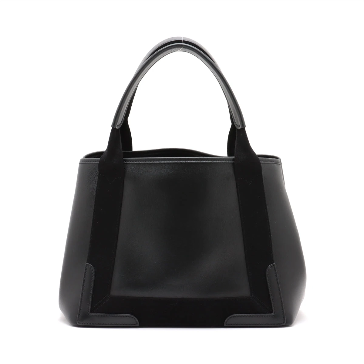 【美品✨】バレンシアガ ネイビーカバスS トートバッグ キャンバス レザー 黒色 BALENCIAGA バレンシアガ バッグ BALECIAGA NAVY CABAS XS