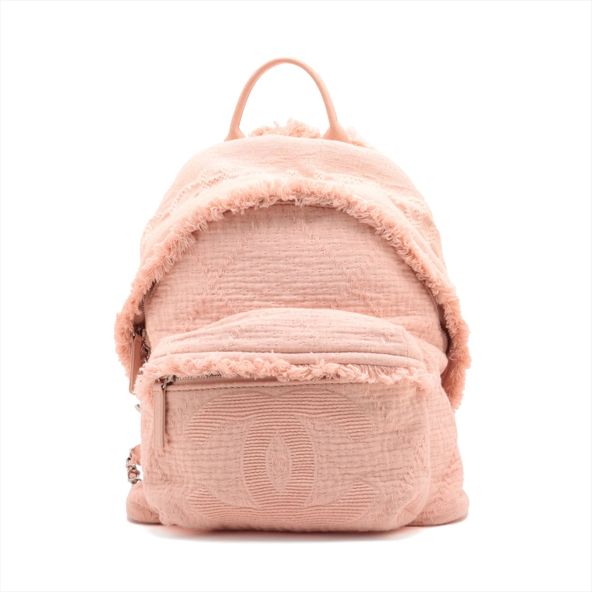 シャネル ココマーク キャンバス×レザー チェーンリュック ピンク