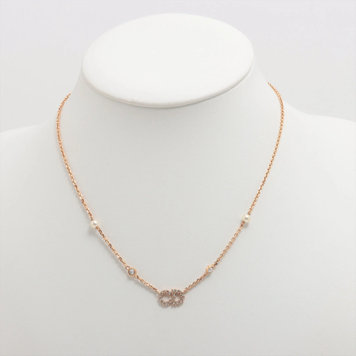【美品☆現行】ディオール　CLAIR D LUNE ラインストーン　ネックレス ディオール Clair D Lune クレール ディー リュヌ ネックレス GP