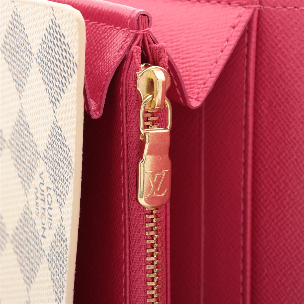 ヴィトン ダミエ ポルトフォイユサラ N45296 フューシャピンク