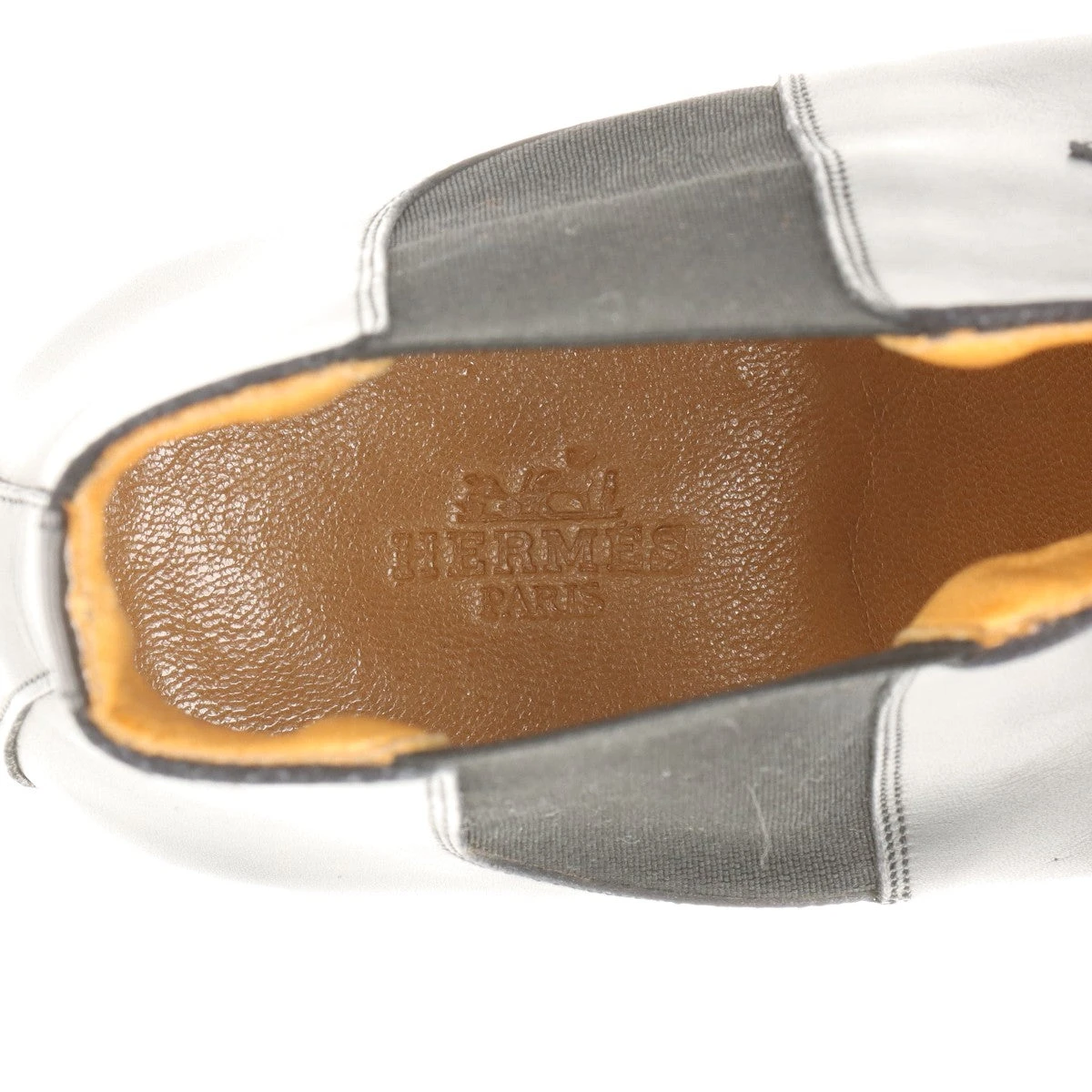 エルメス レザー サイドゴアブーツ 40 1/2 メンズ ブラック コン