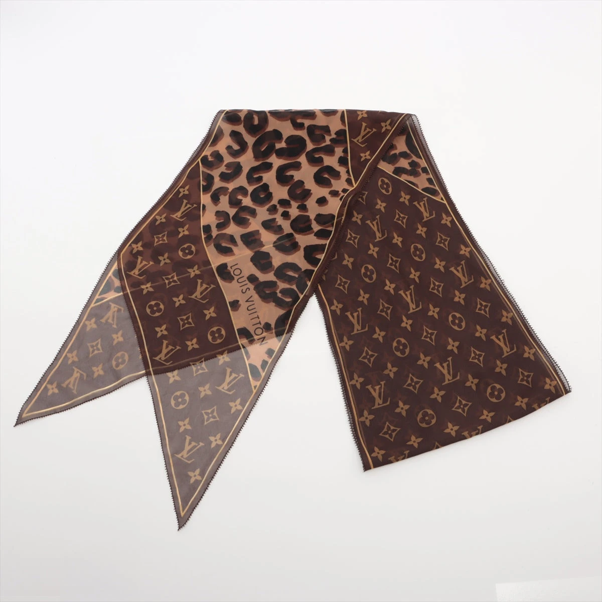Louis Vuitton レオパード柄 シルクスカーフ LOUIS VUITTON ルイヴィトン スカーフ カレ モノグラム