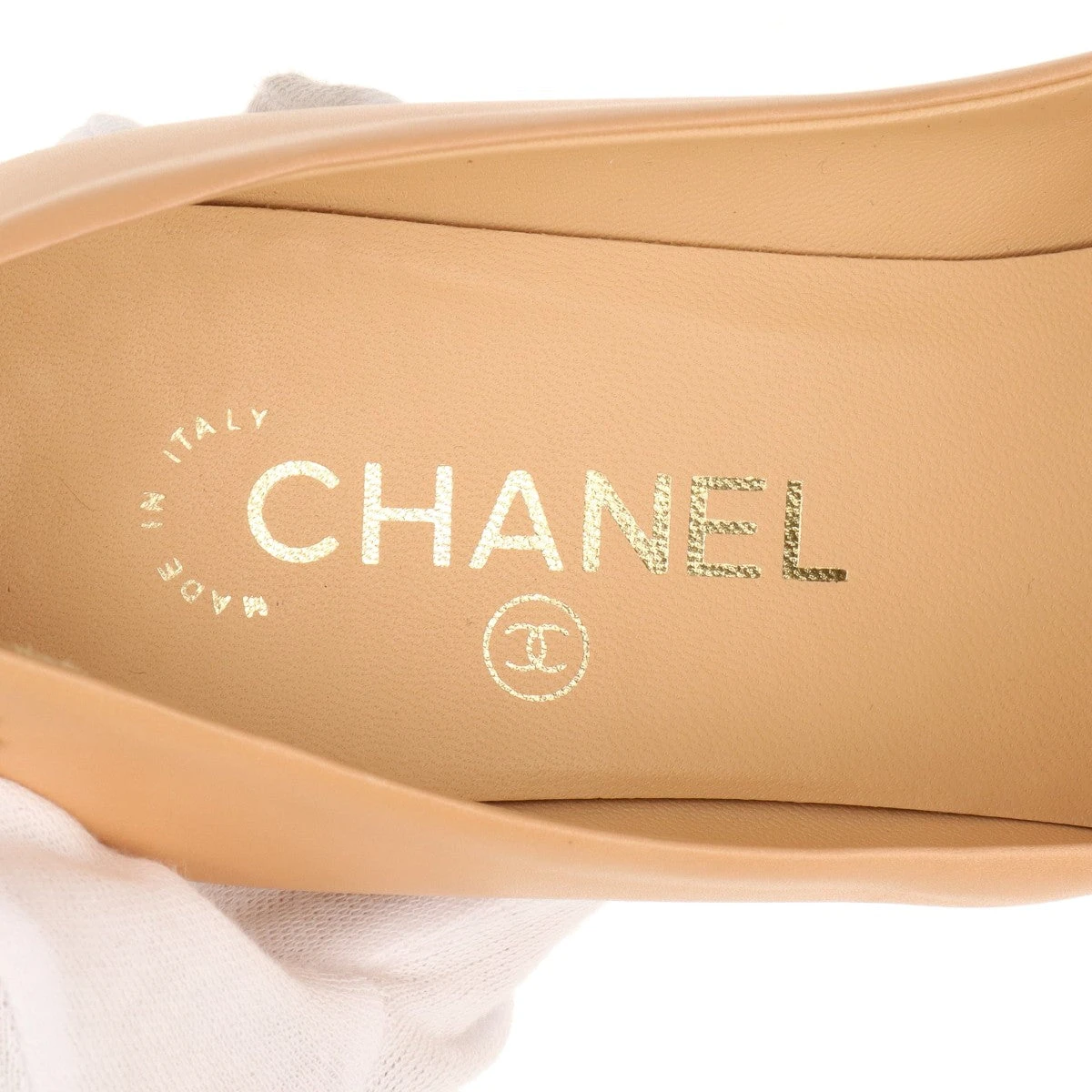 未使用同様❣️シャネルパンプス❣️チェーンデザイン37.5ベージュ❣️ シャネル ココマーク 18C レザー パンプス 36 レディース