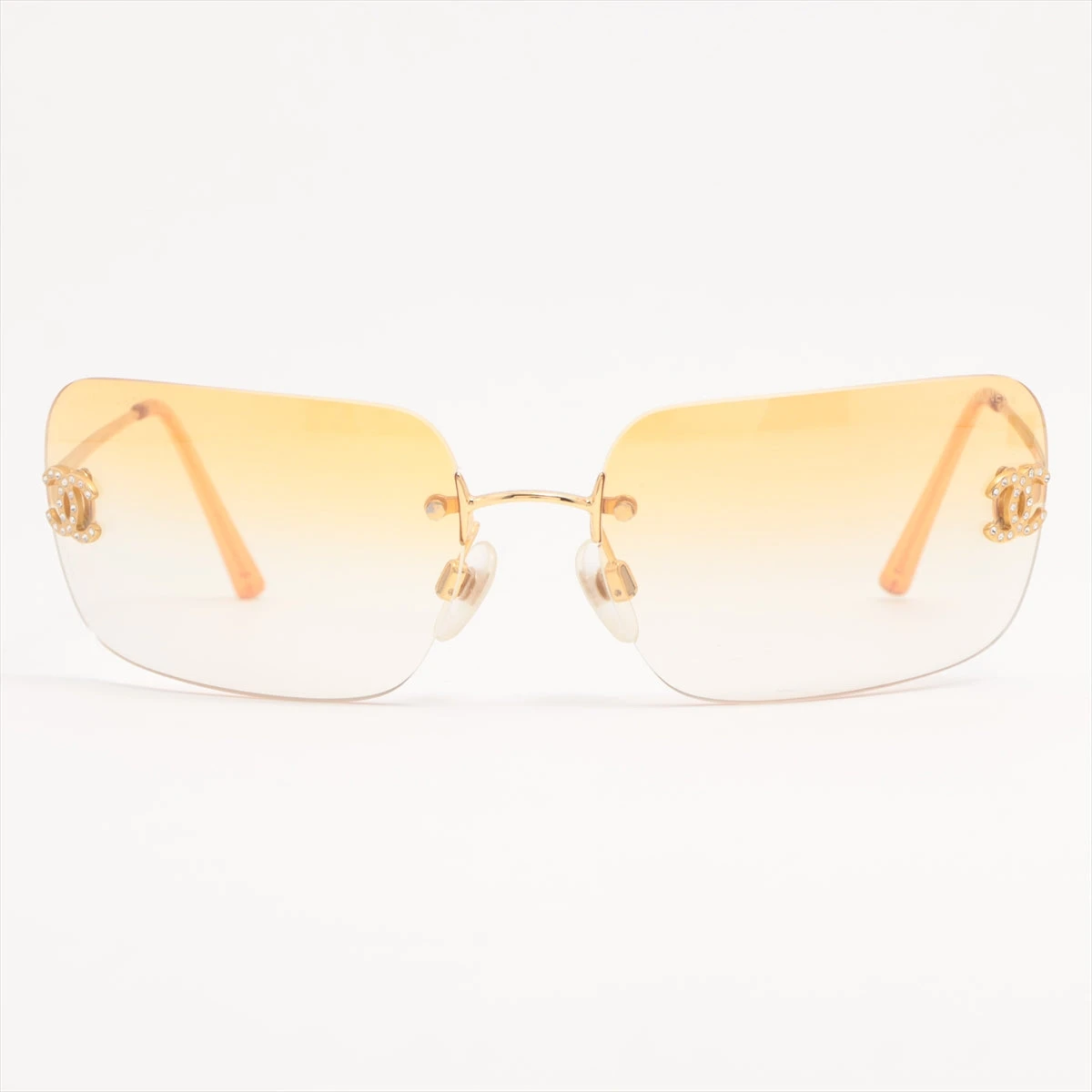 CHANEL サングラス リムレス 4017-d グレー ストーン ココマーク CHANEL サングラス リムレス 4017-d グレー ストーン ココマーク