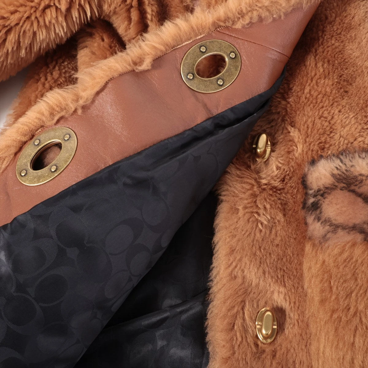 極美品☆コーチ×ジェニファーロペス ファー チェーン付 コート(L相当)