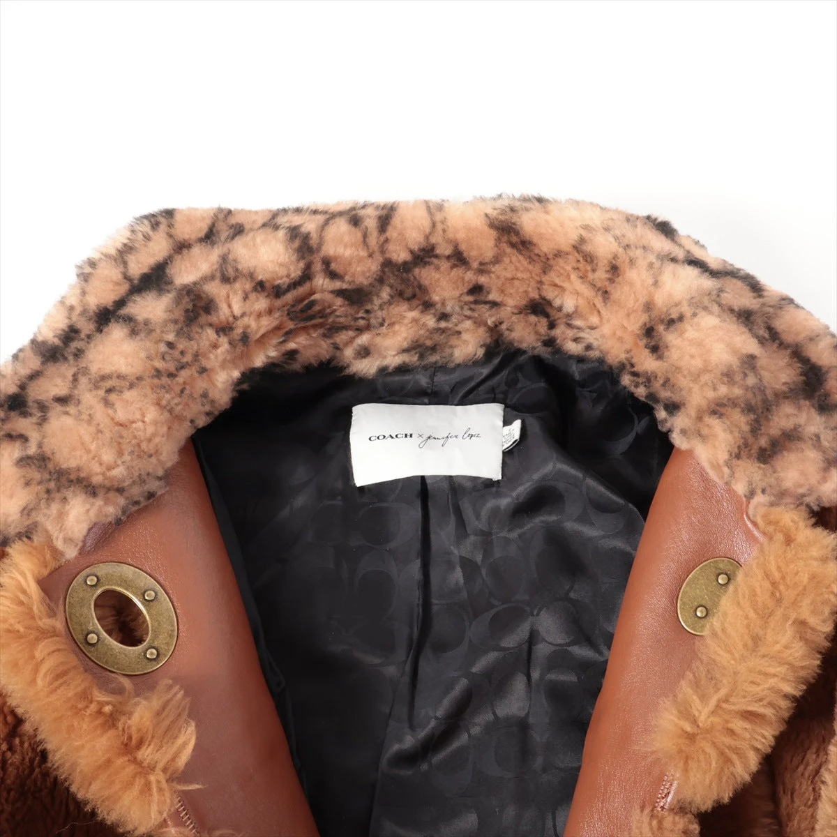 極美品☆コーチ×ジェニファーロペス ファー チェーン付 コート(L相当)