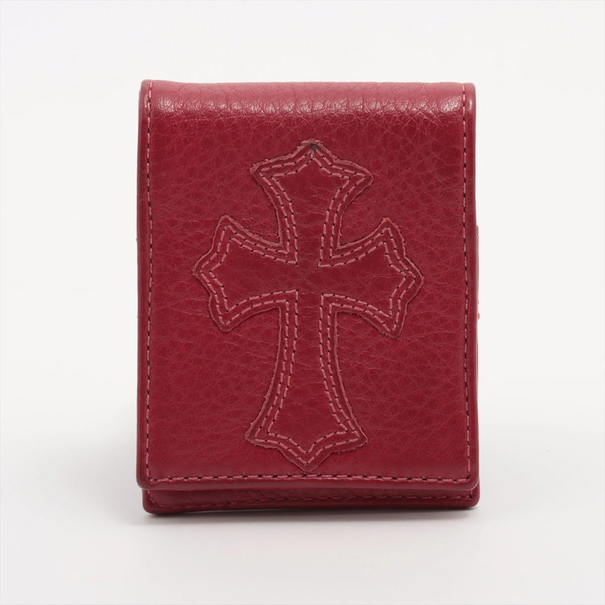 クロムハーツ メモカバー レザー レッド クロスパッチ A3105647｜中古