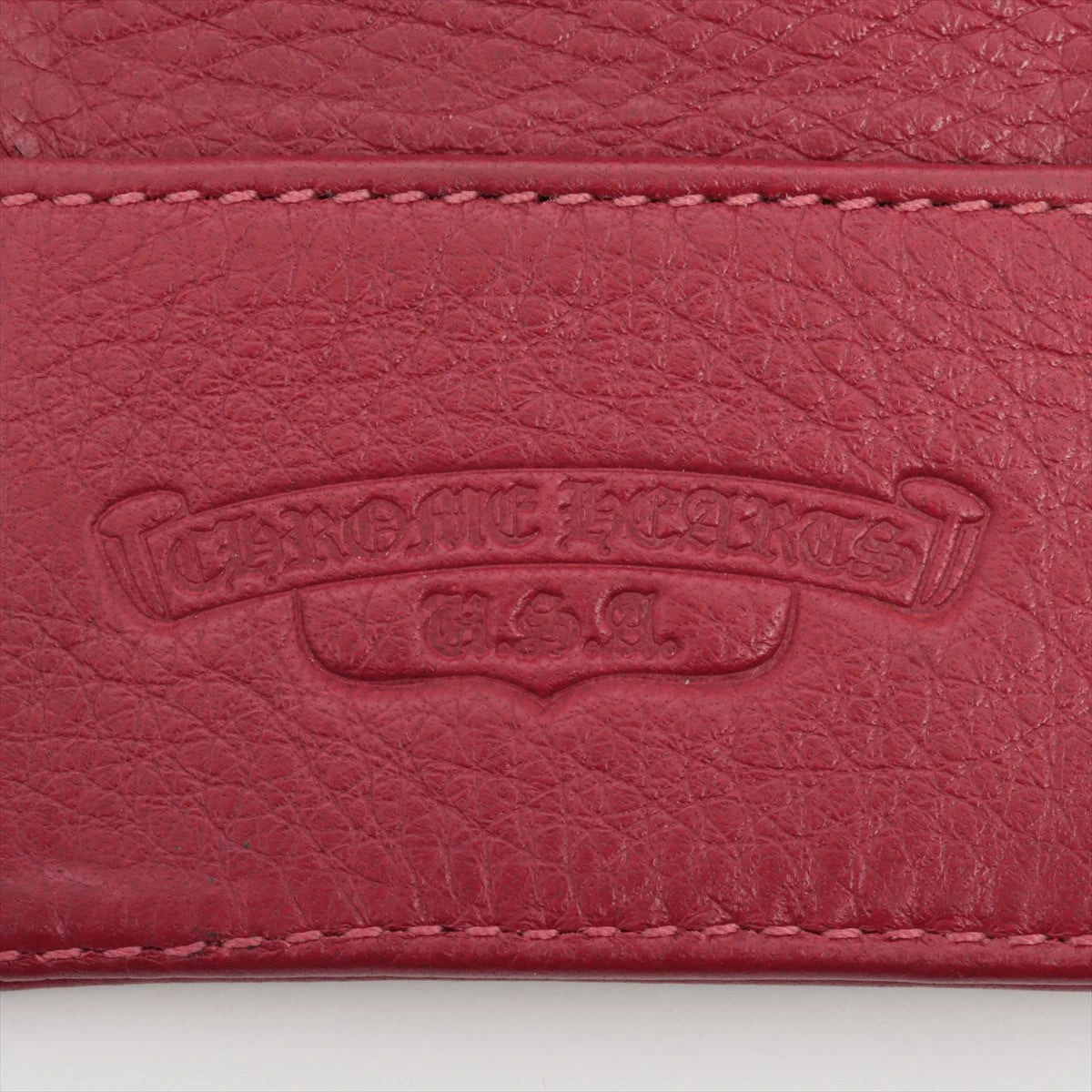 クロムハーツ メモカバー レザー レッド クロスパッチ A3105647｜中古