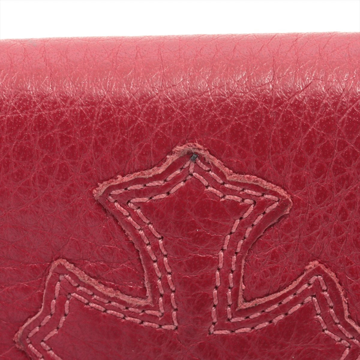 クロムハーツ メモカバー レザー レッド クロスパッチ A3105647｜中古