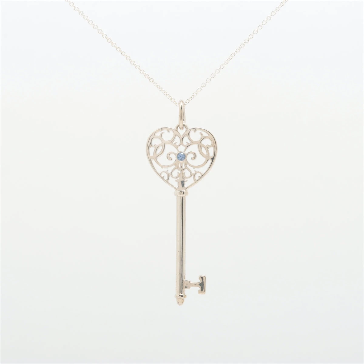 TIFFANY ネックレスサファイアエンチャントハートキー