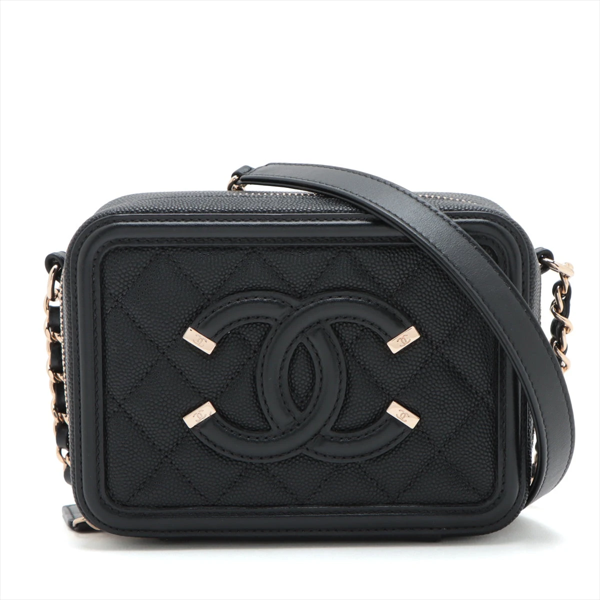 【美品】シャネル CCフィリグリー キャビアスキン ケース　シールあり CHANEL （新品・未使用品）シャネル マトラッセ CCフィリグリー
