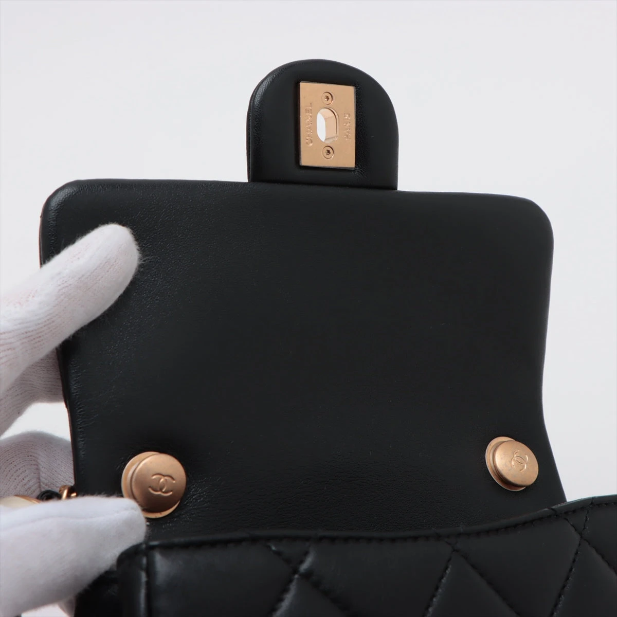 美品✴︎CHANEL シャネル マトラッセ ラウンドフラップ ラムスキン ブラック シャネル ミニマトラッセ ラムスキン シングルフラップ シングル