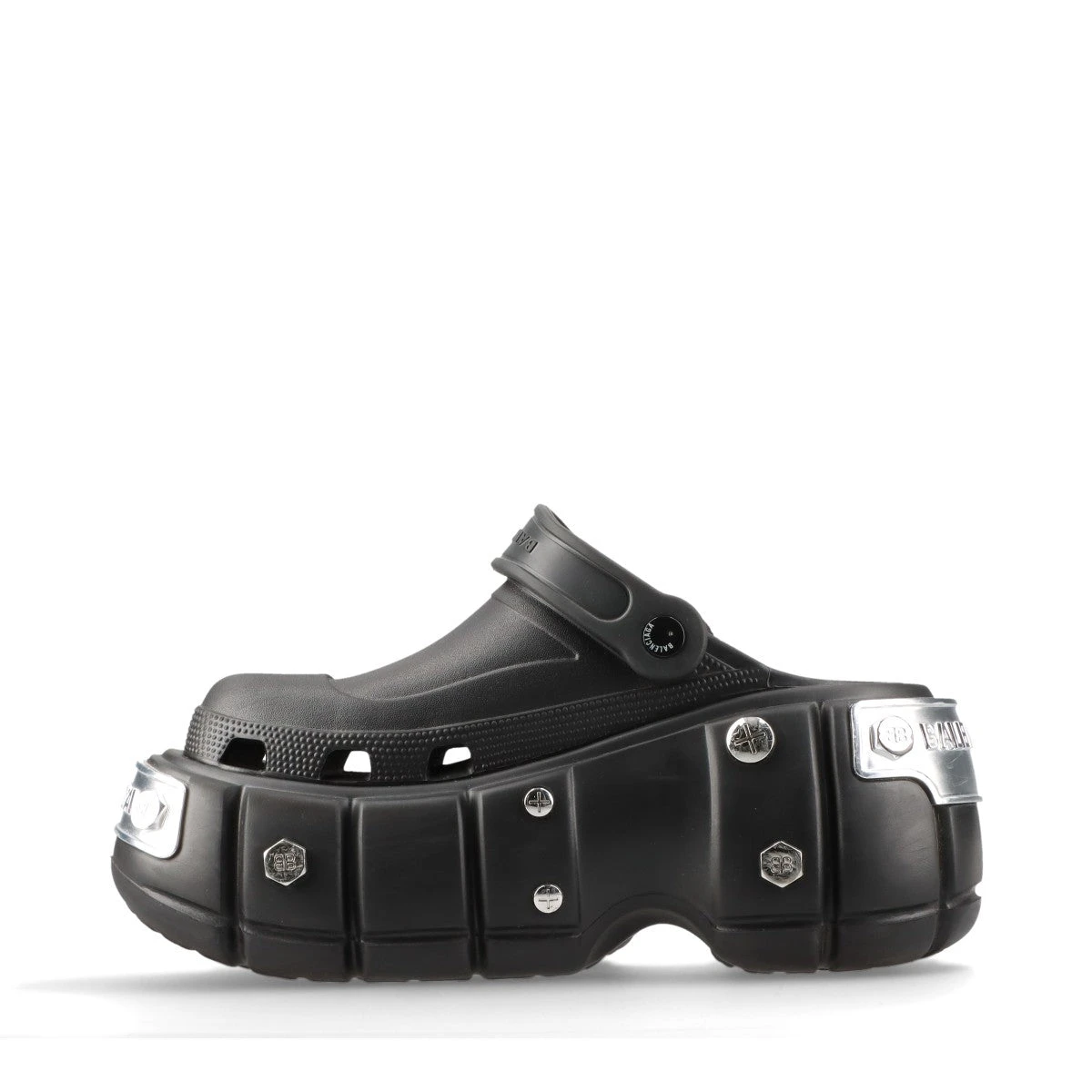 BALENCIAGA バレンシアガ メンズ ロゴ入り ラバーサンダル Black BALENCIAGA - バレンシアガ HD Mules ラバーサンダル メンズ 42