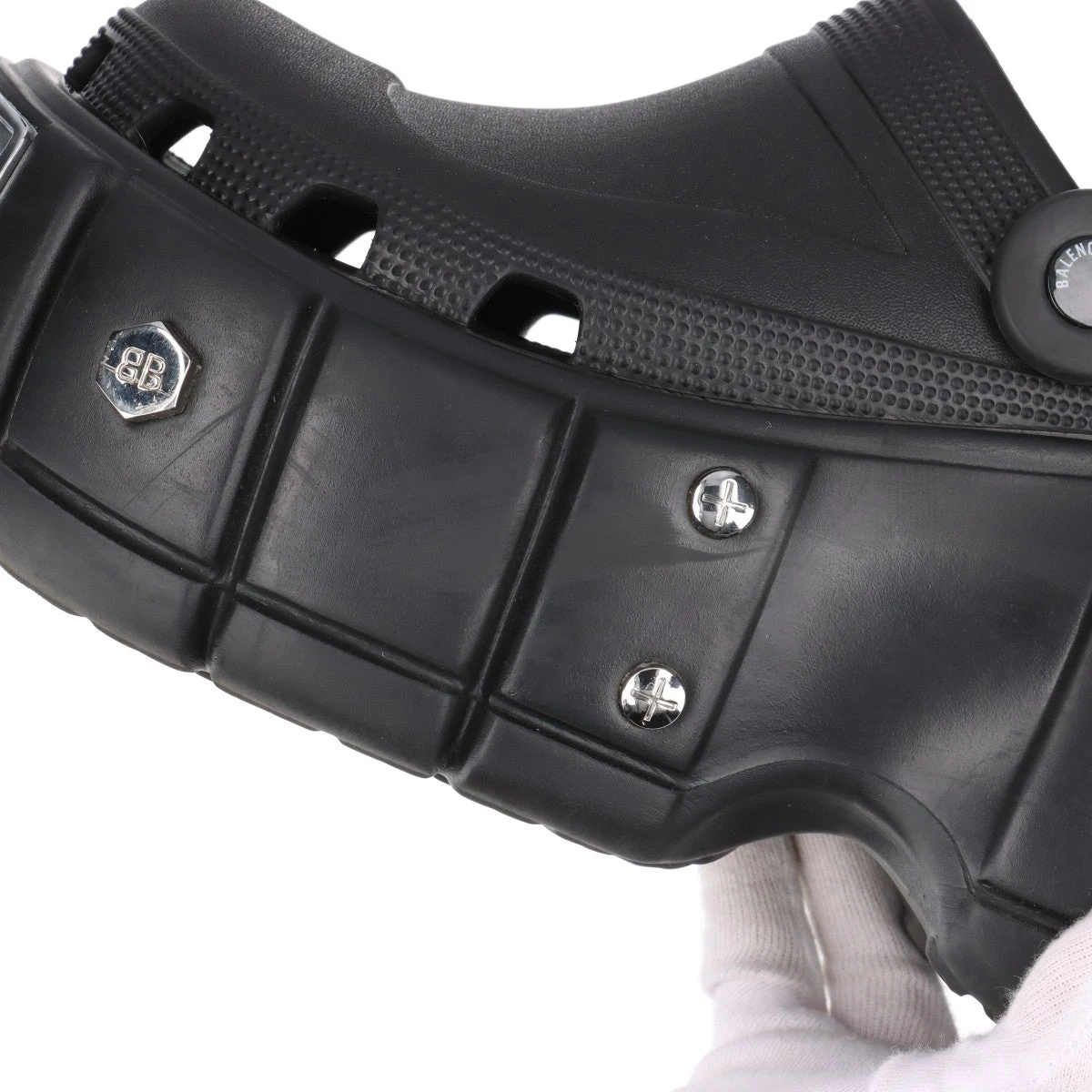 バレンシアガ フィン型デザイン ブラックサンダル42 バレンシアガ フィン型デザイン ブラックサンダル42