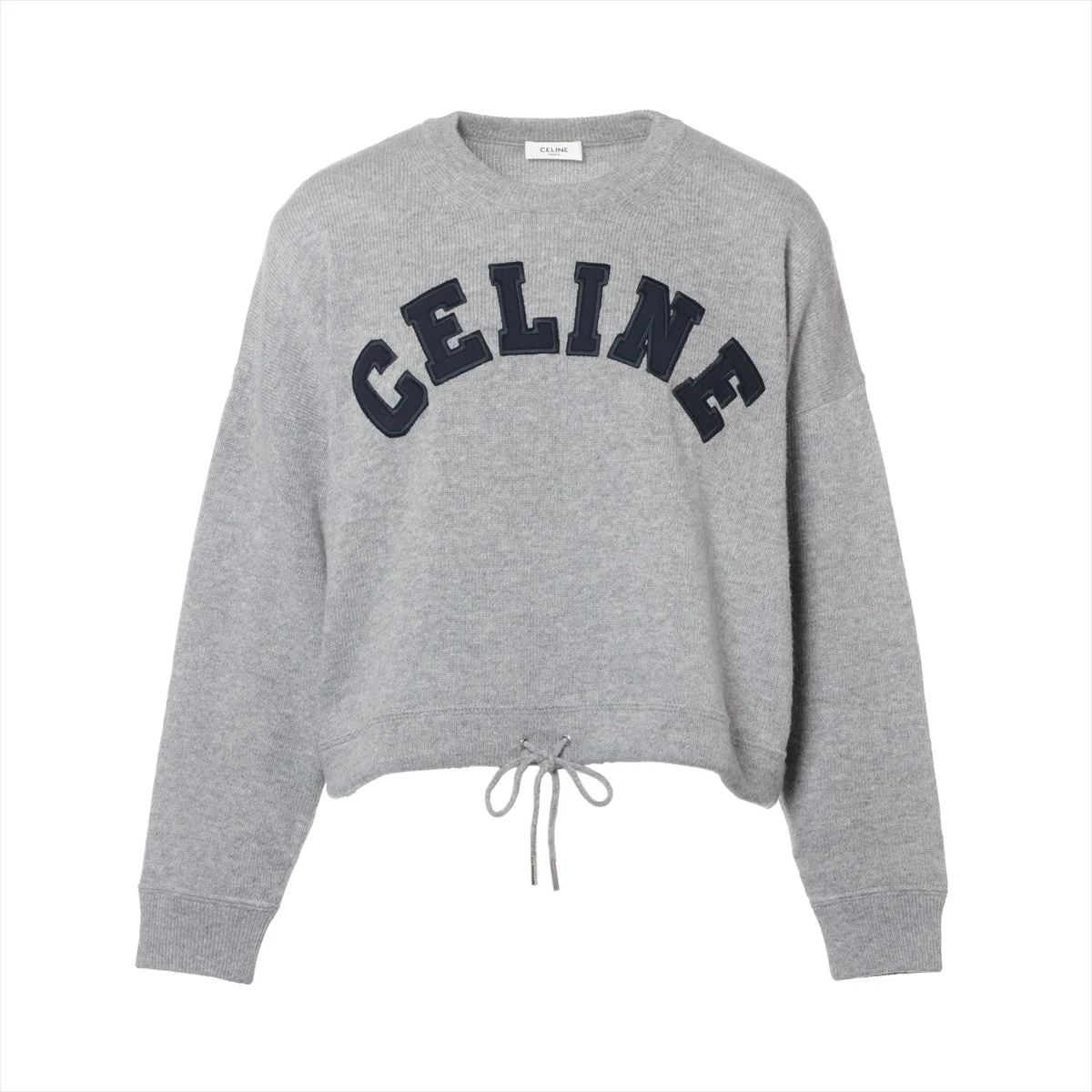 CELINE セリーヌ ウール カシミヤ アスレチックセーター グレー レディース 2A11V402P セリーヌ ウール×カシミヤ ニット XS レディース グレー