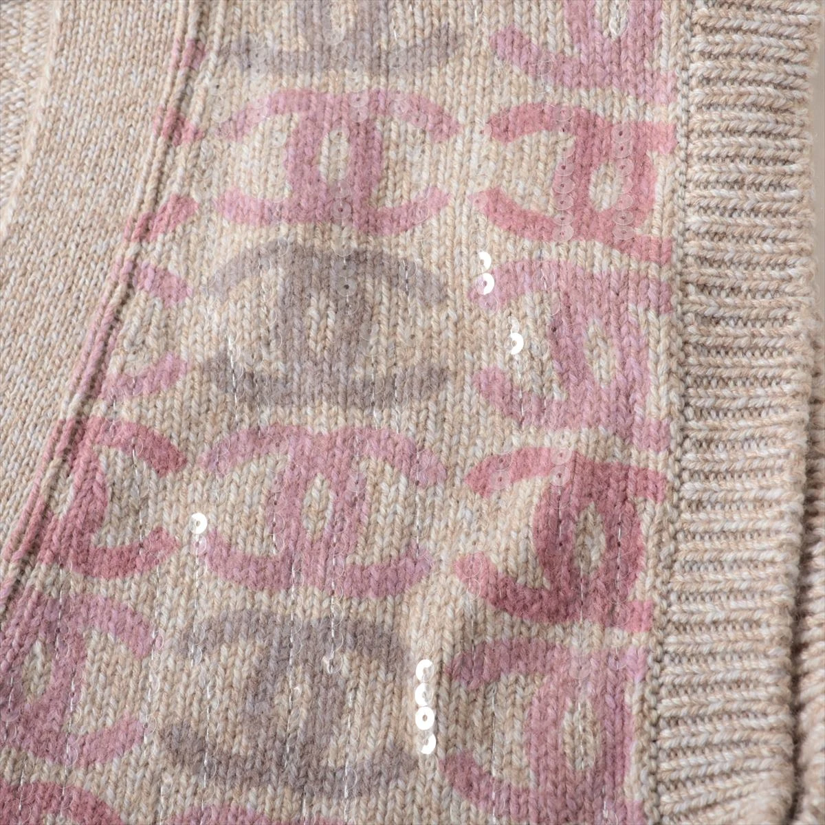 シャネル ココボタン 22K カシミヤ ニットベスト 34 レディース