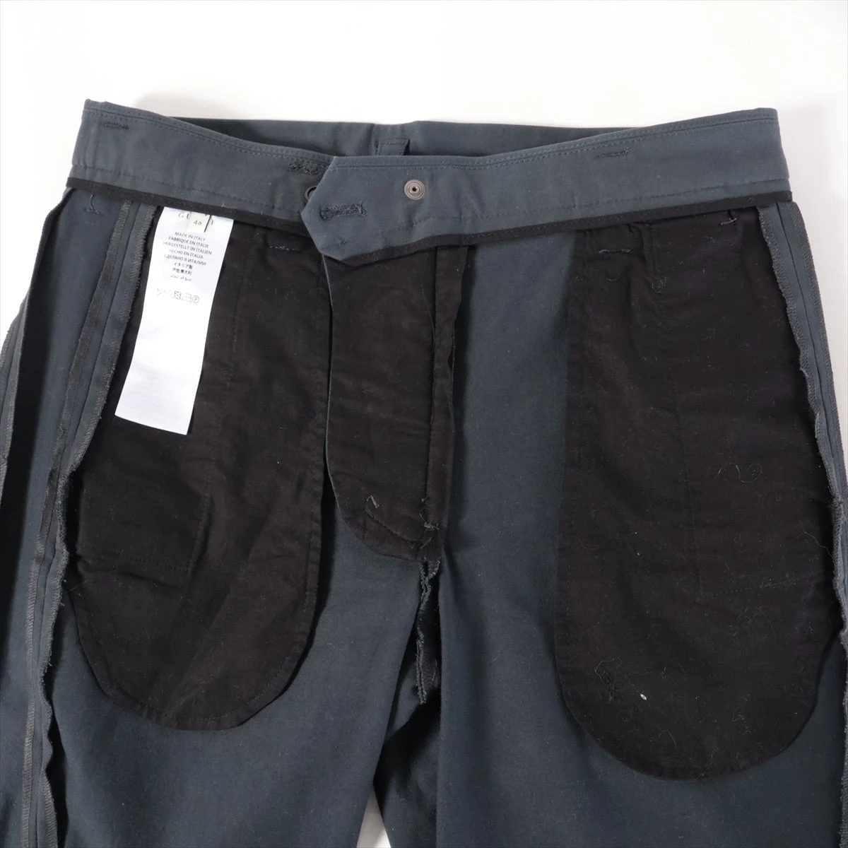 グッチ 18年 コットン×ポリウレタン パンツ 46 メンズ ネイビー 495695  