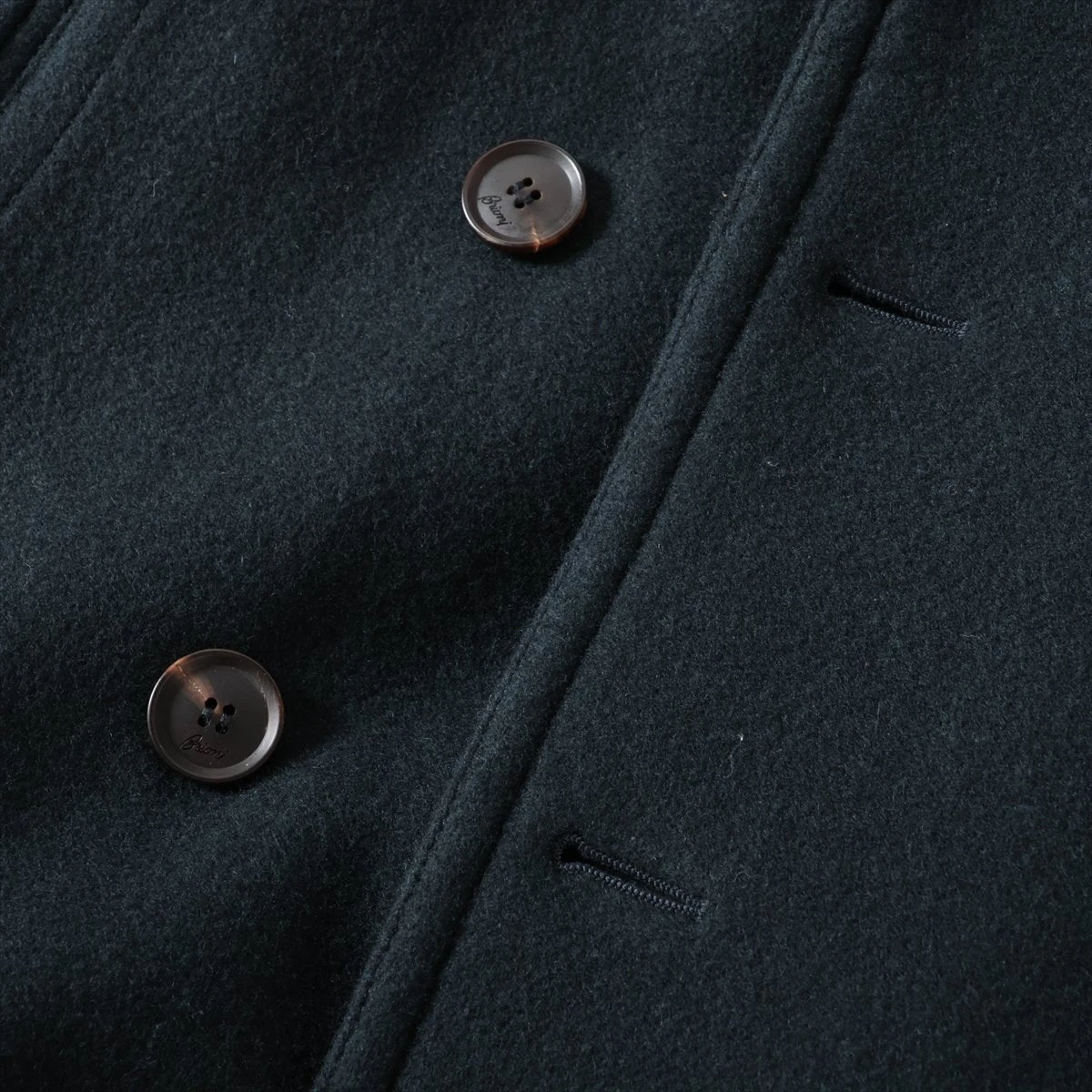 ブリオーニ カシミヤ コート M メンズ ネイビー ファー欠品 SHL2 ツレ