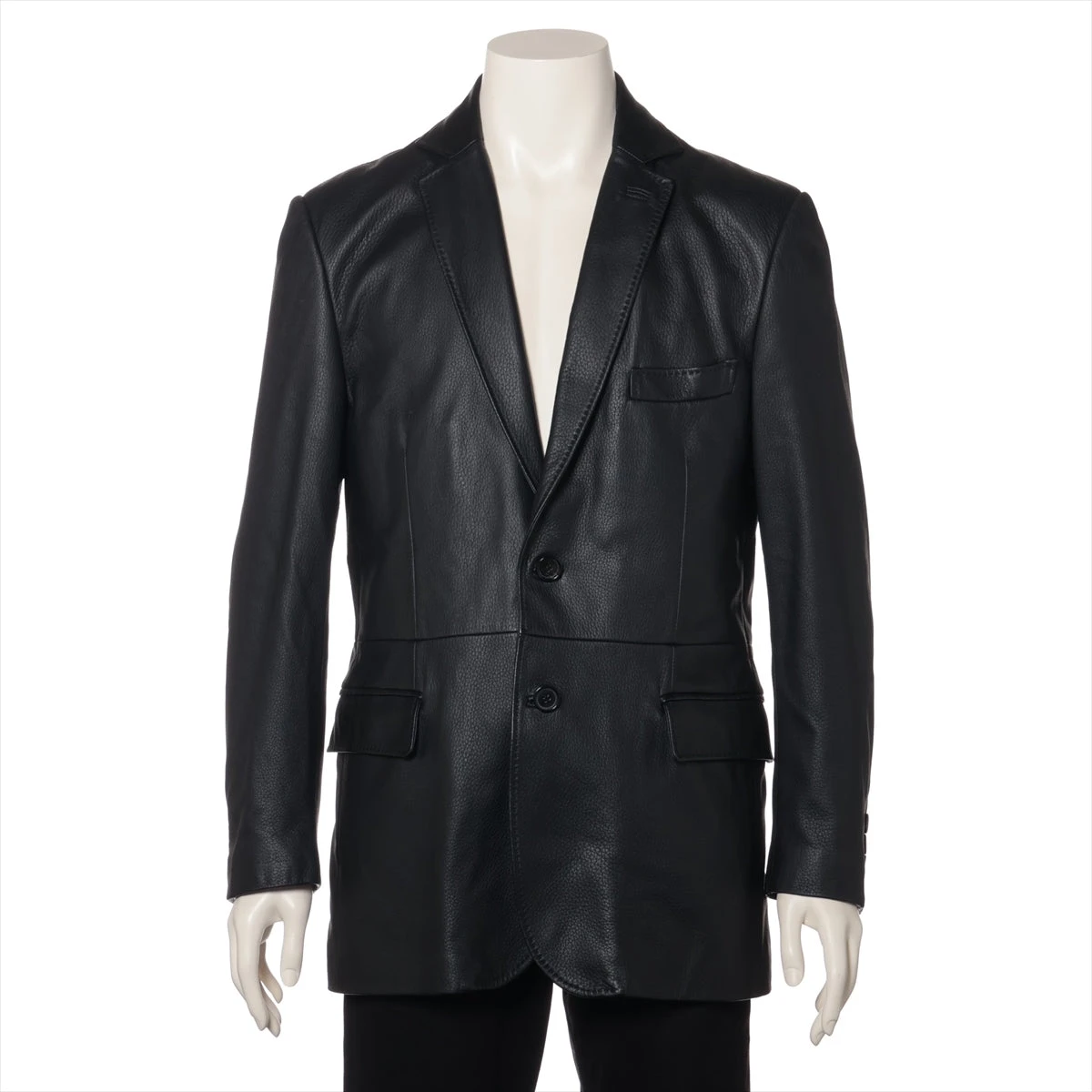 ブリオーニ ディアスキン レザージャケット 50 メンズ ブラック 裏地